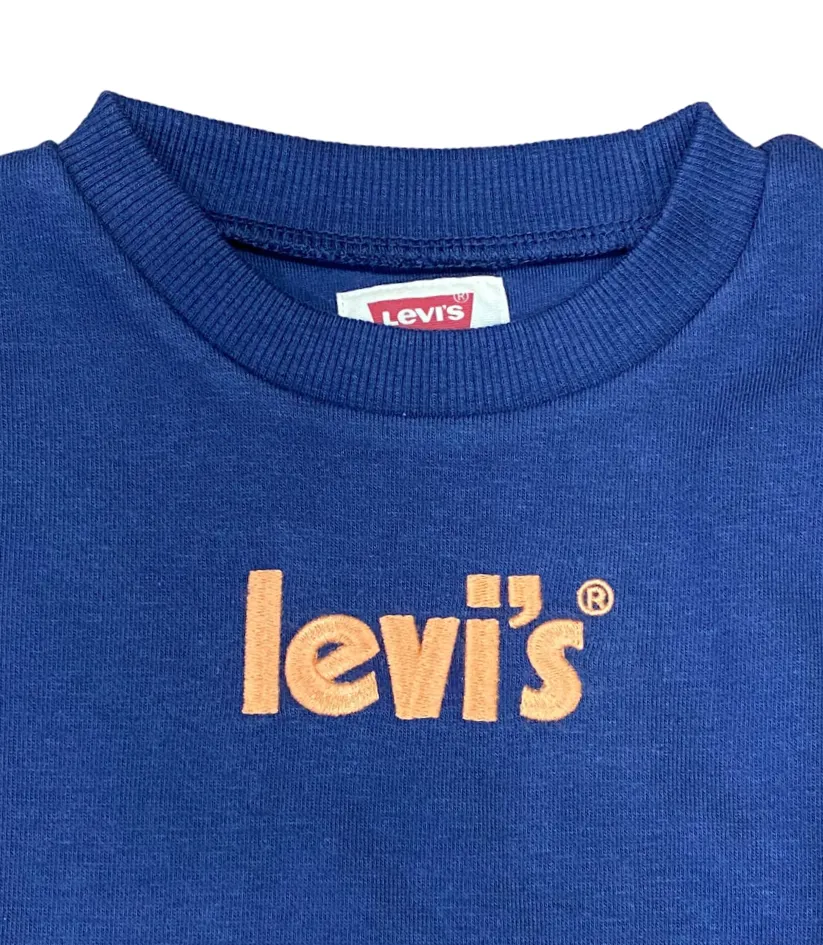 Levi's Kids Sweatshirt for children and boys with embroidered logo 9EH066-BCF academic blue