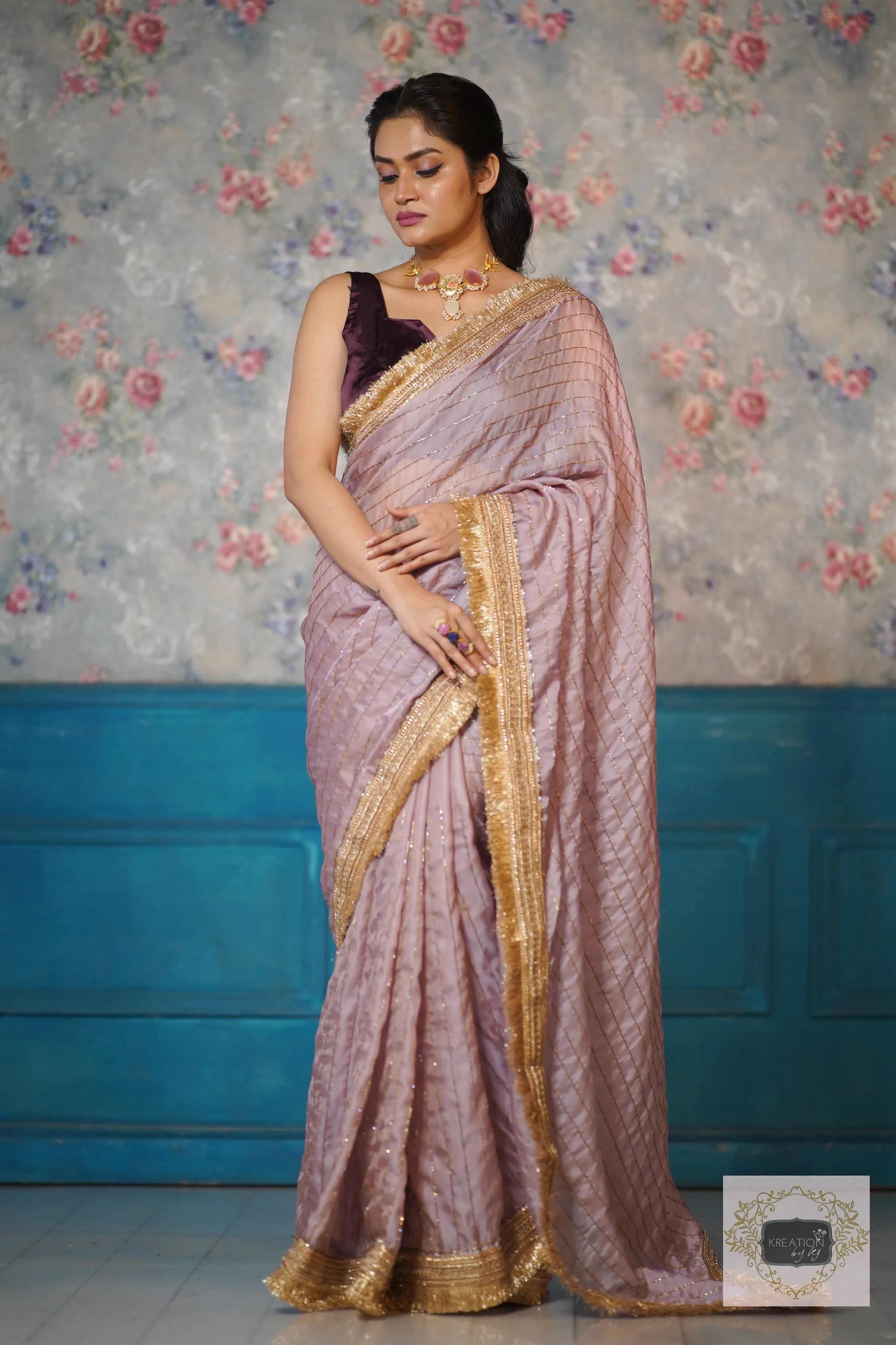 Lilac Noorani Banno Saree