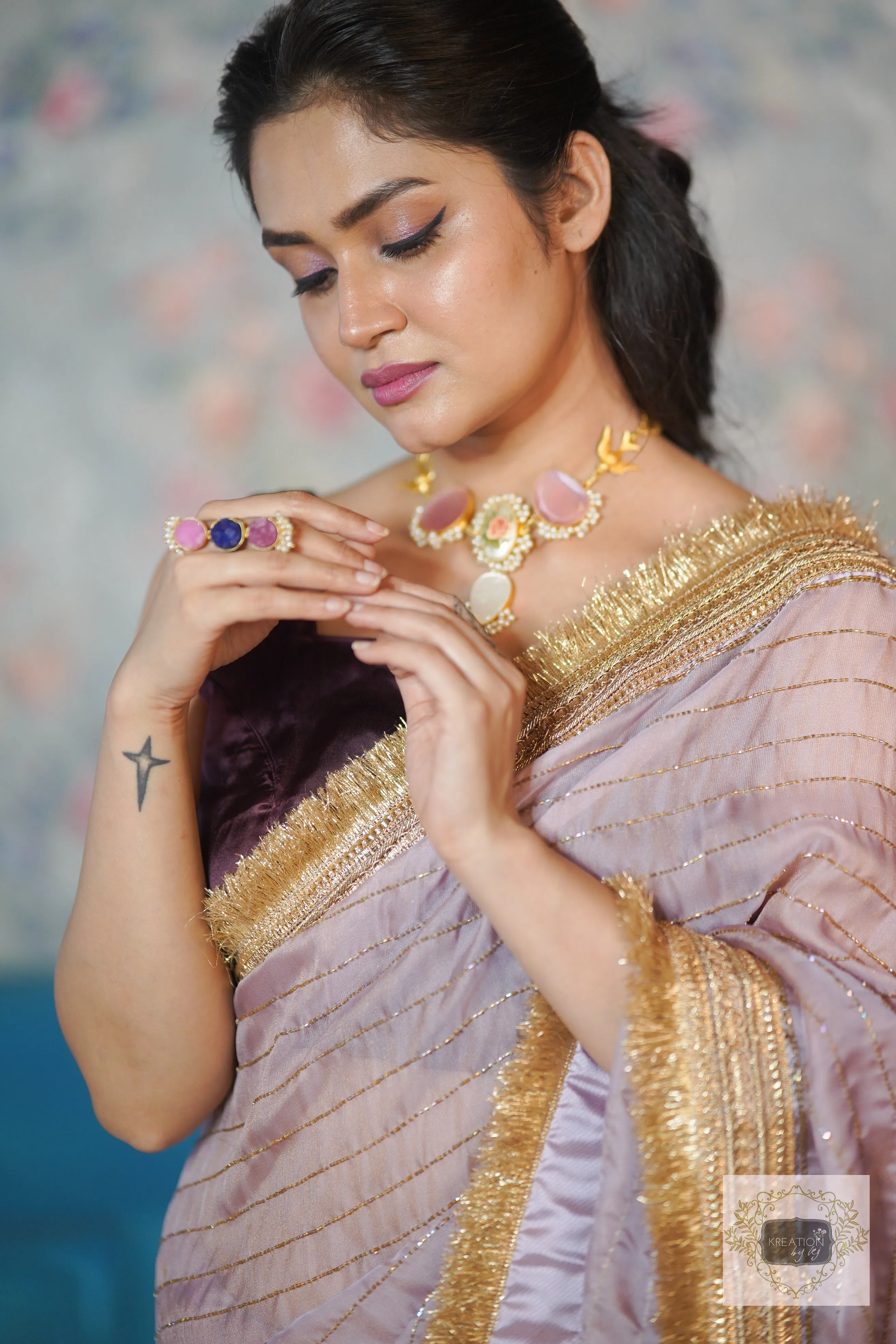 Lilac Noorani Banno Saree