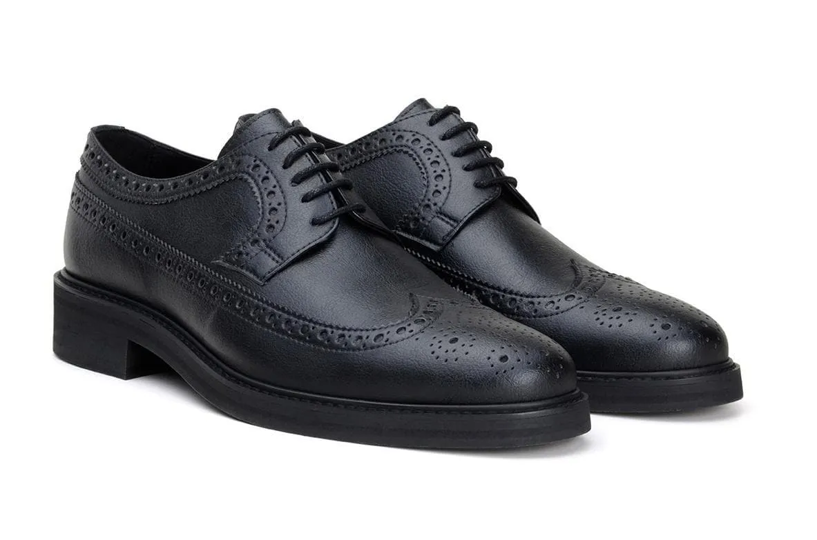 'Longwing' classic brogue in high-quality vegan leather by Brave Gentleman - black