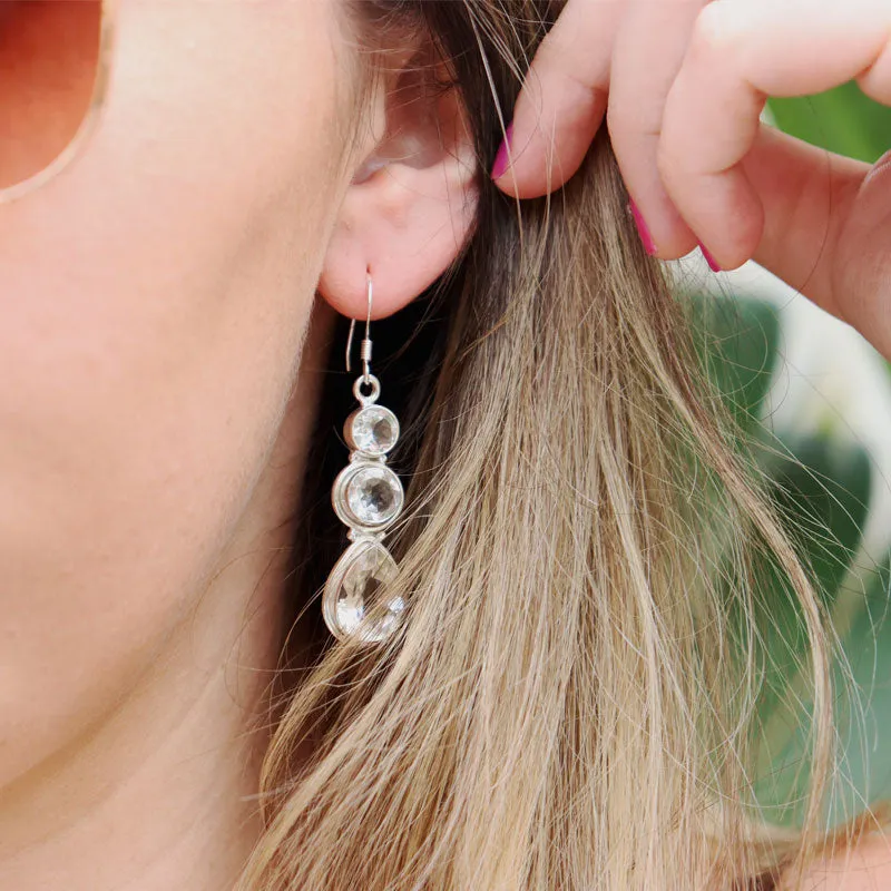 Luxe Clear Quartz Drop Earrings