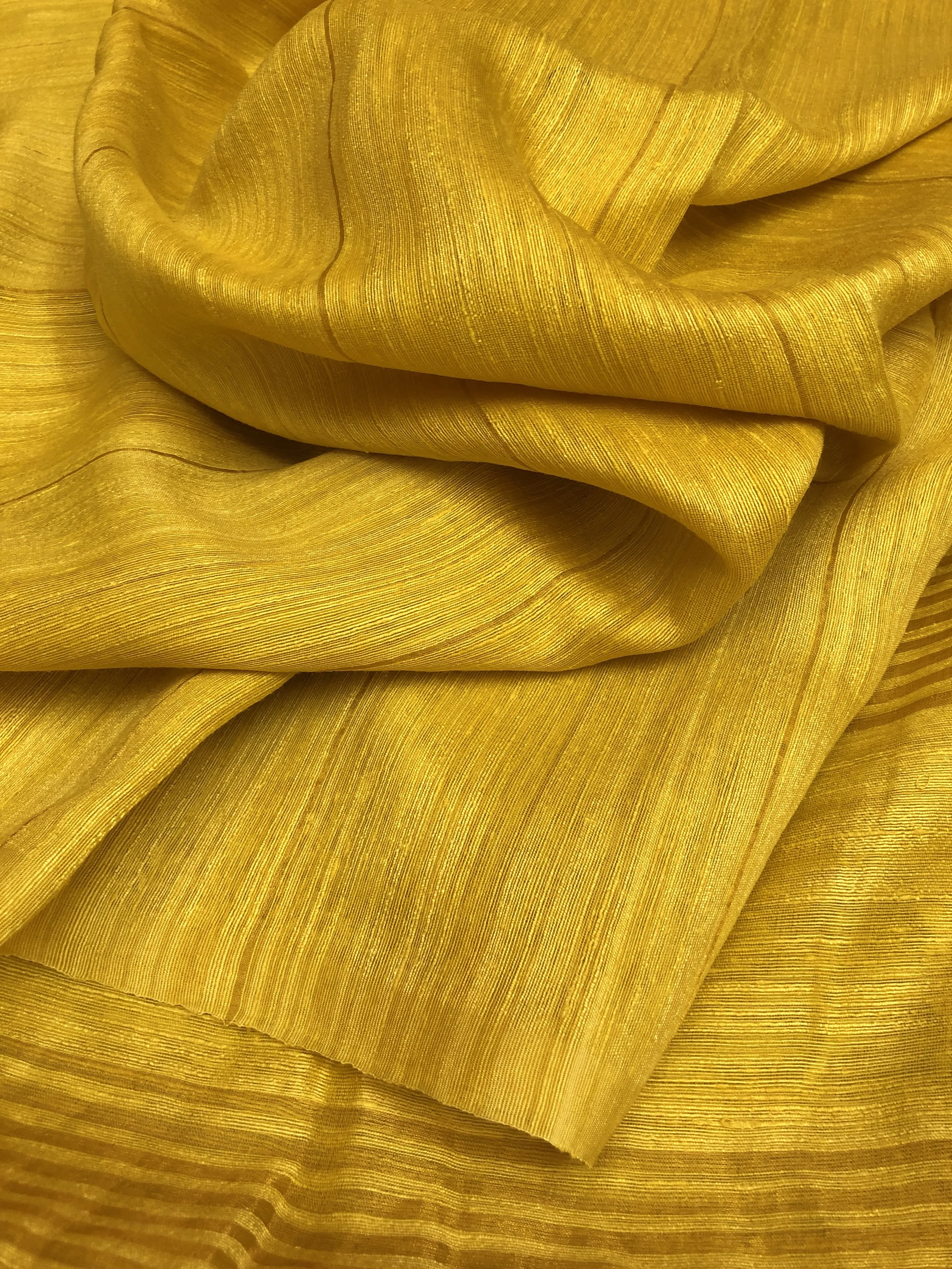 Maize Yellow Color Matka Silk Saree with Zari Stripes Work