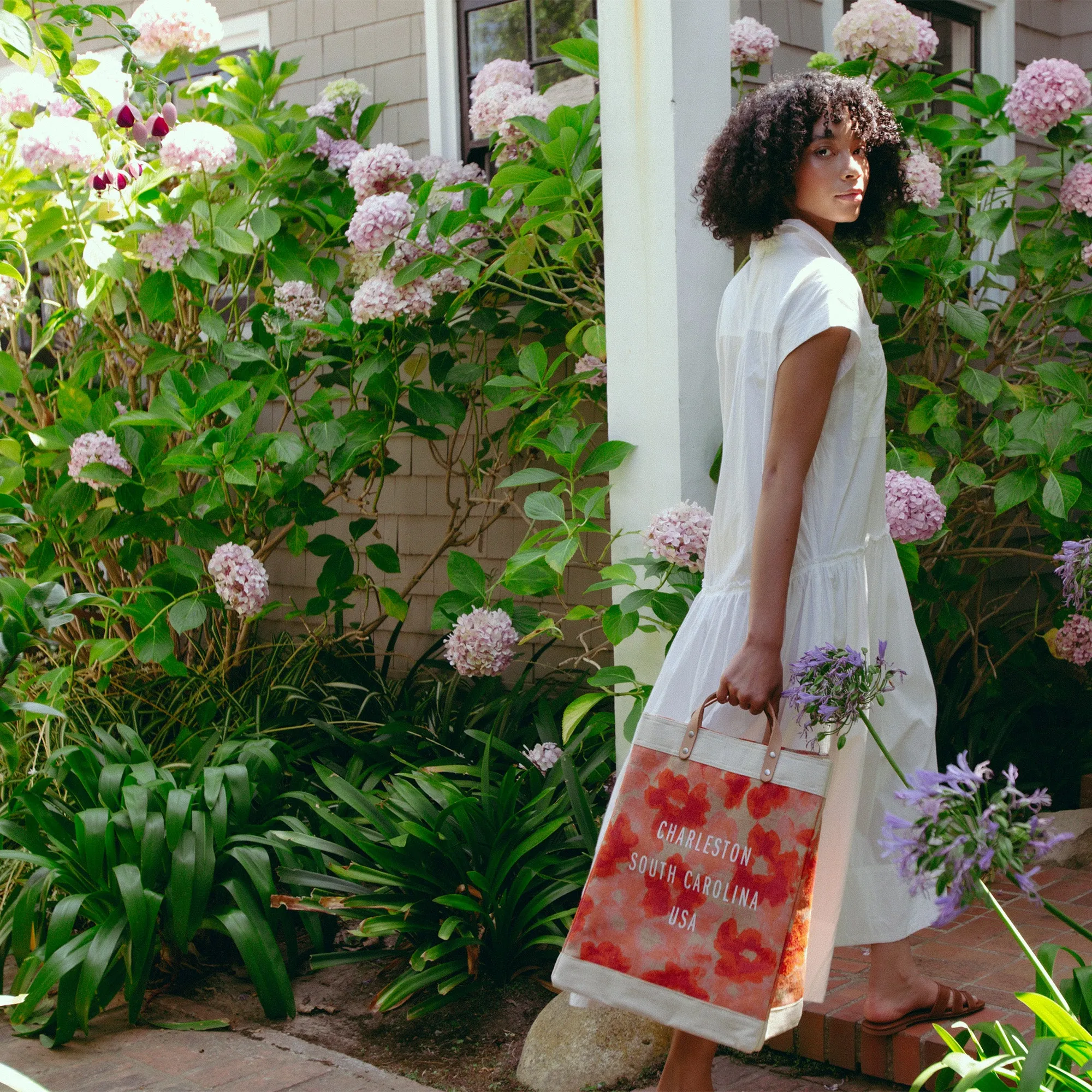 Market Bag in Bloom by Liesel Plambeck