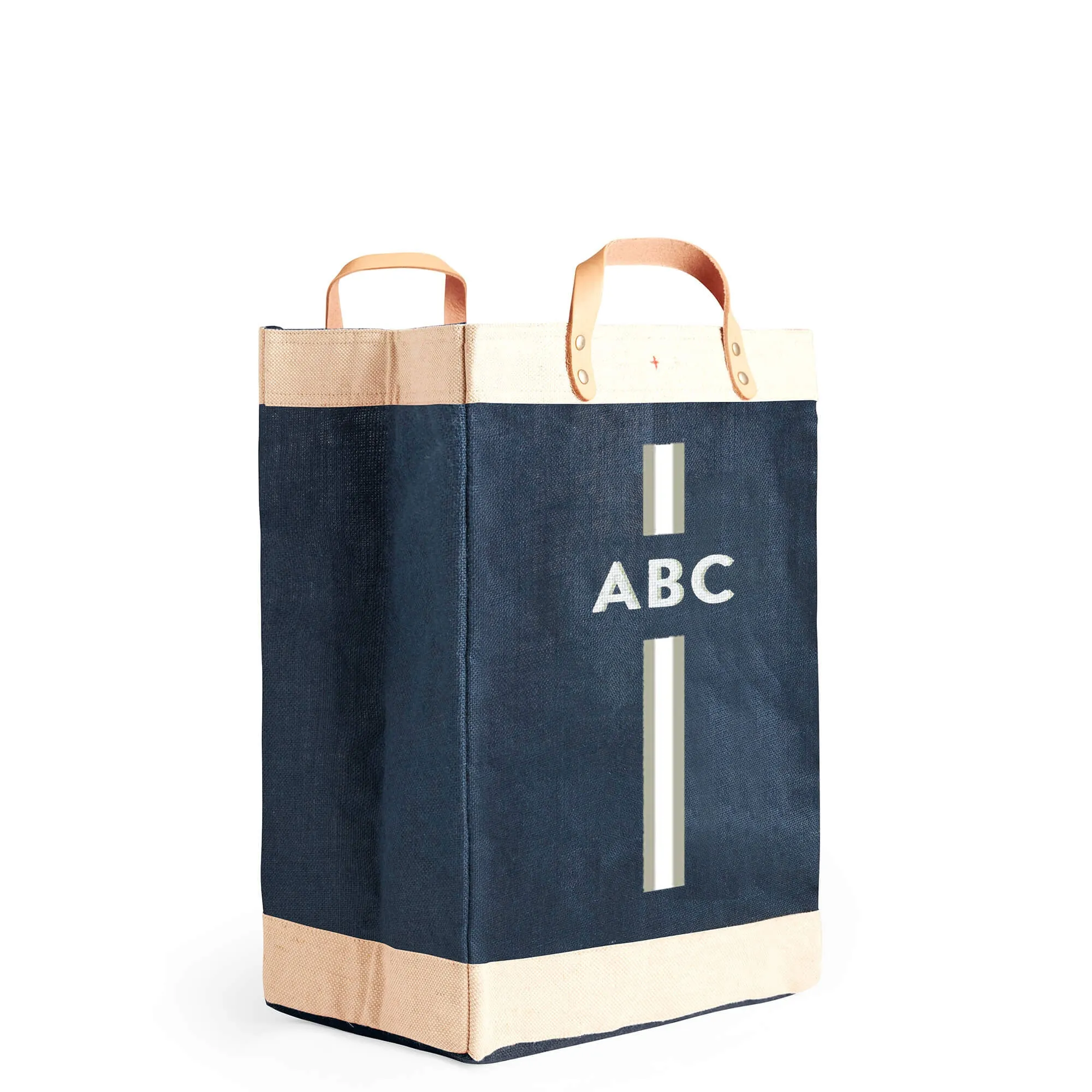 Market Bag in Navy with Monogram