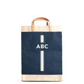 Market Bag in Navy with Monogram