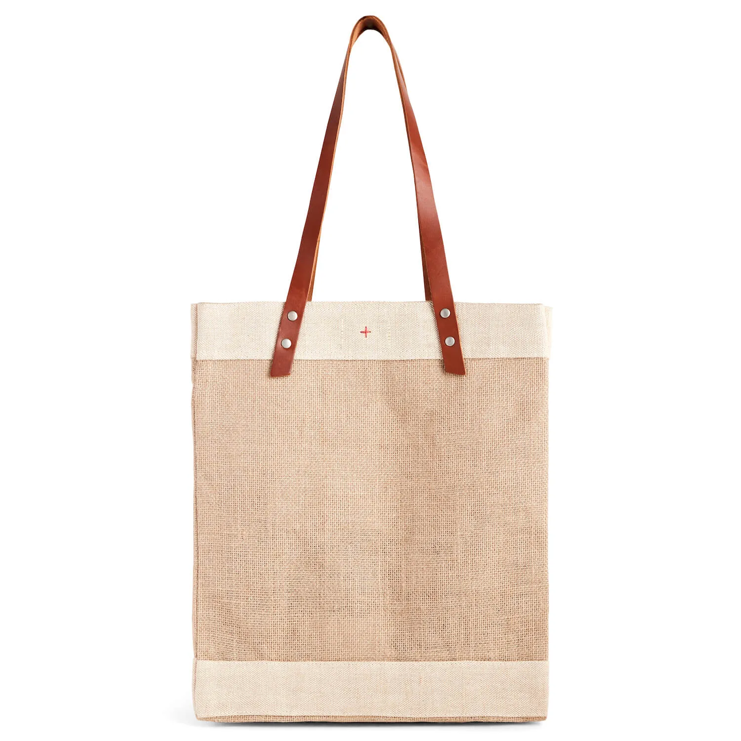 Market Tote in Natural with Large Ecru Monogram