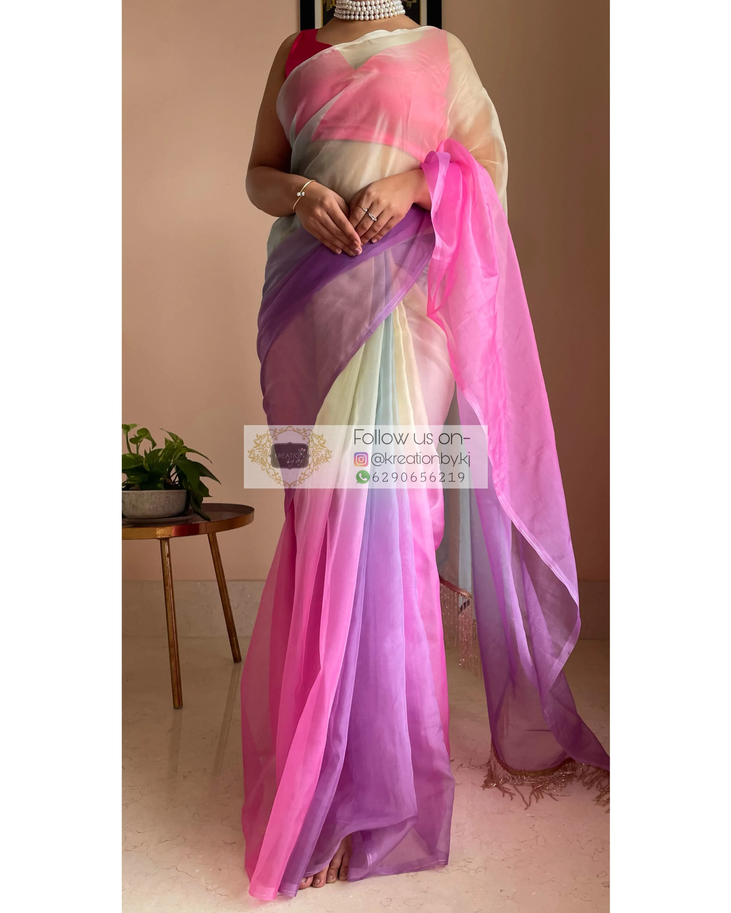 Marshmallow Martini Ombré Saree