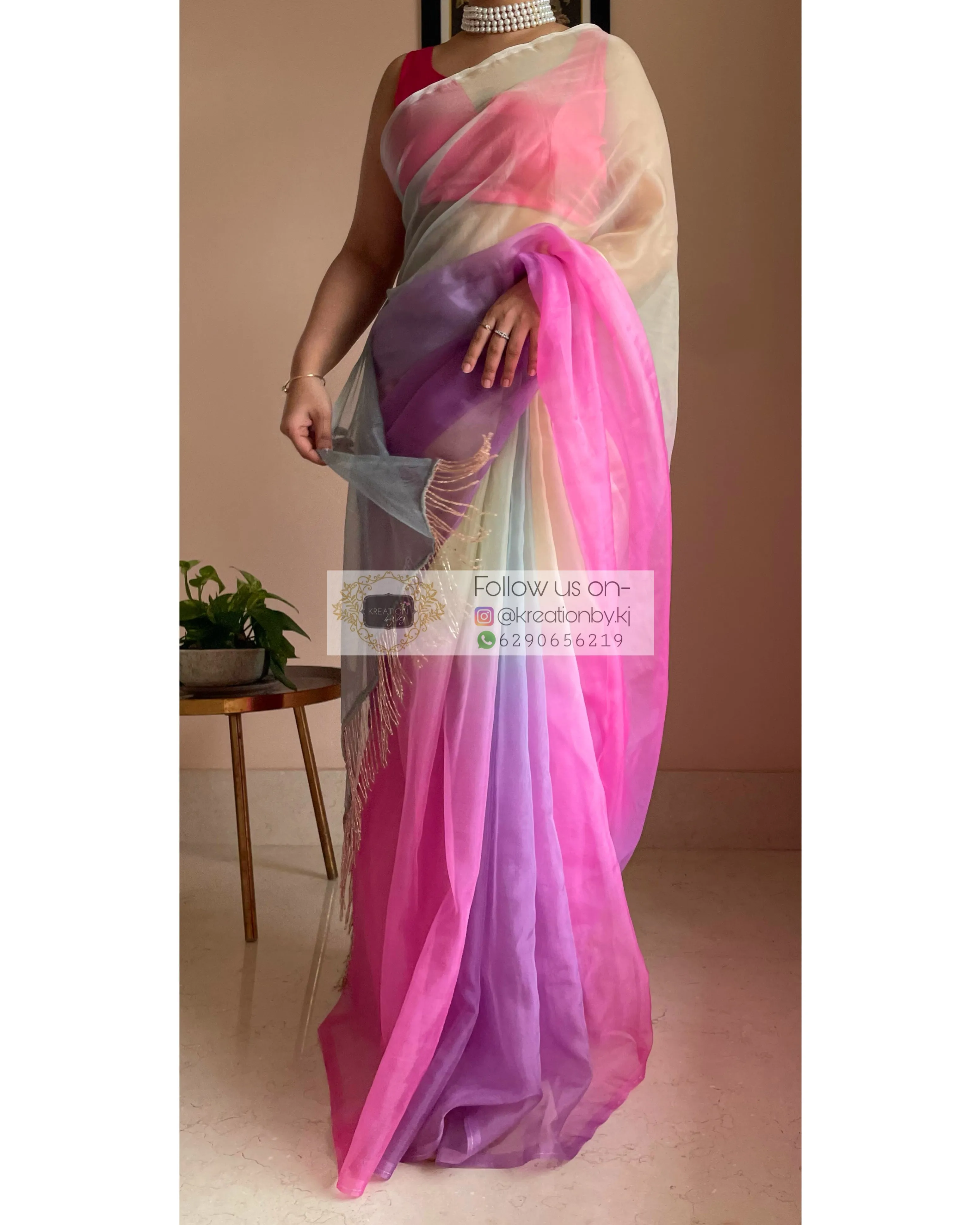 Marshmallow Martini Ombré Saree