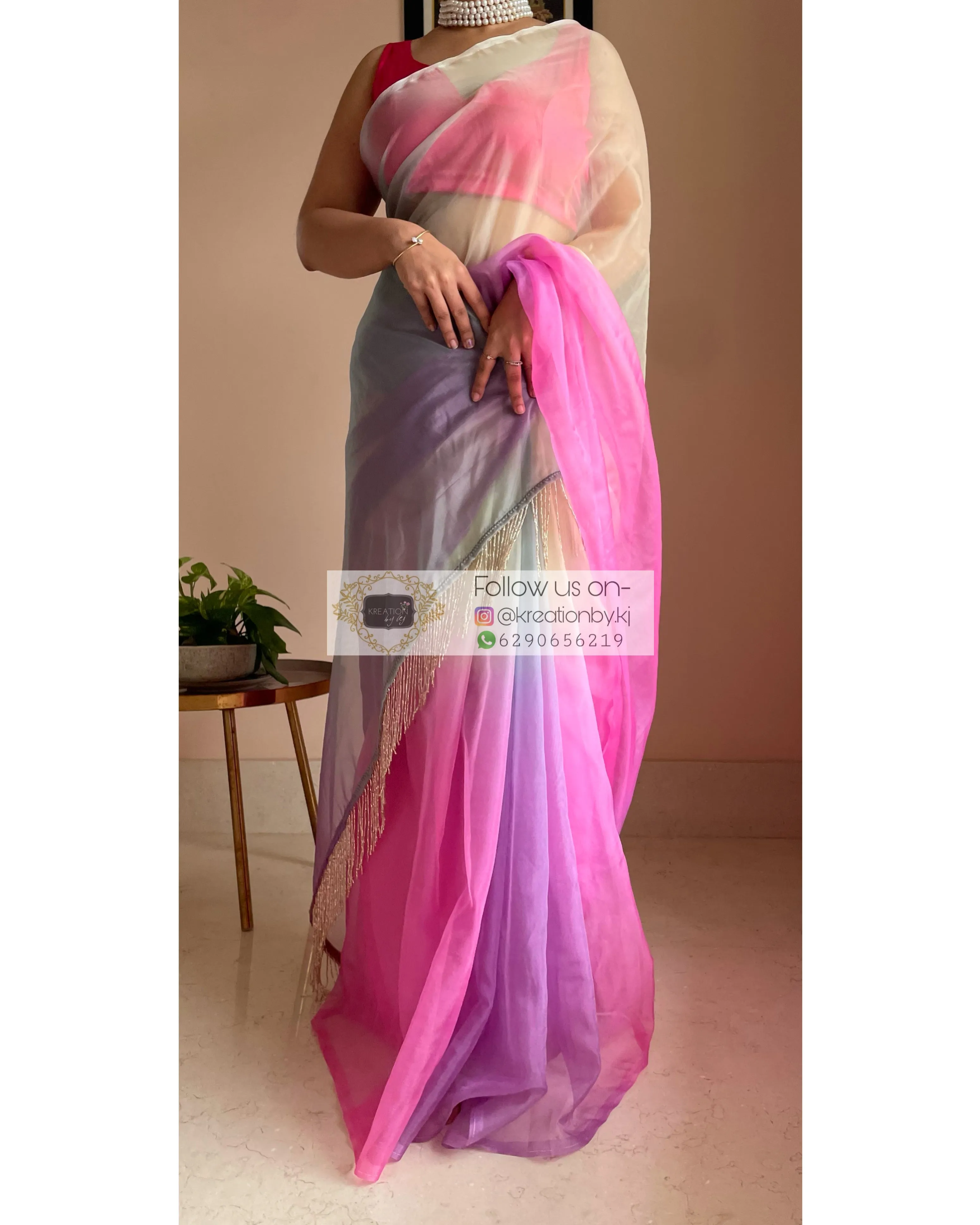 Marshmallow Martini Ombré Saree