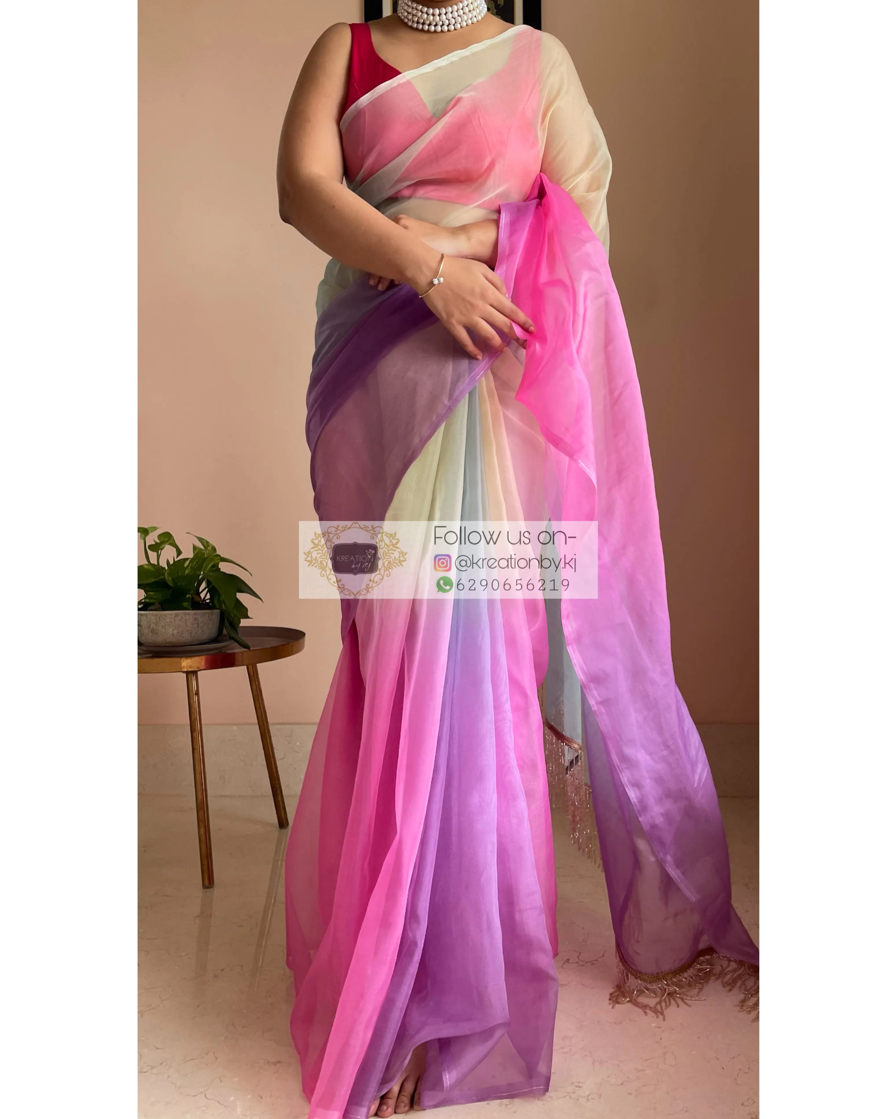 Marshmallow Martini Ombré Saree