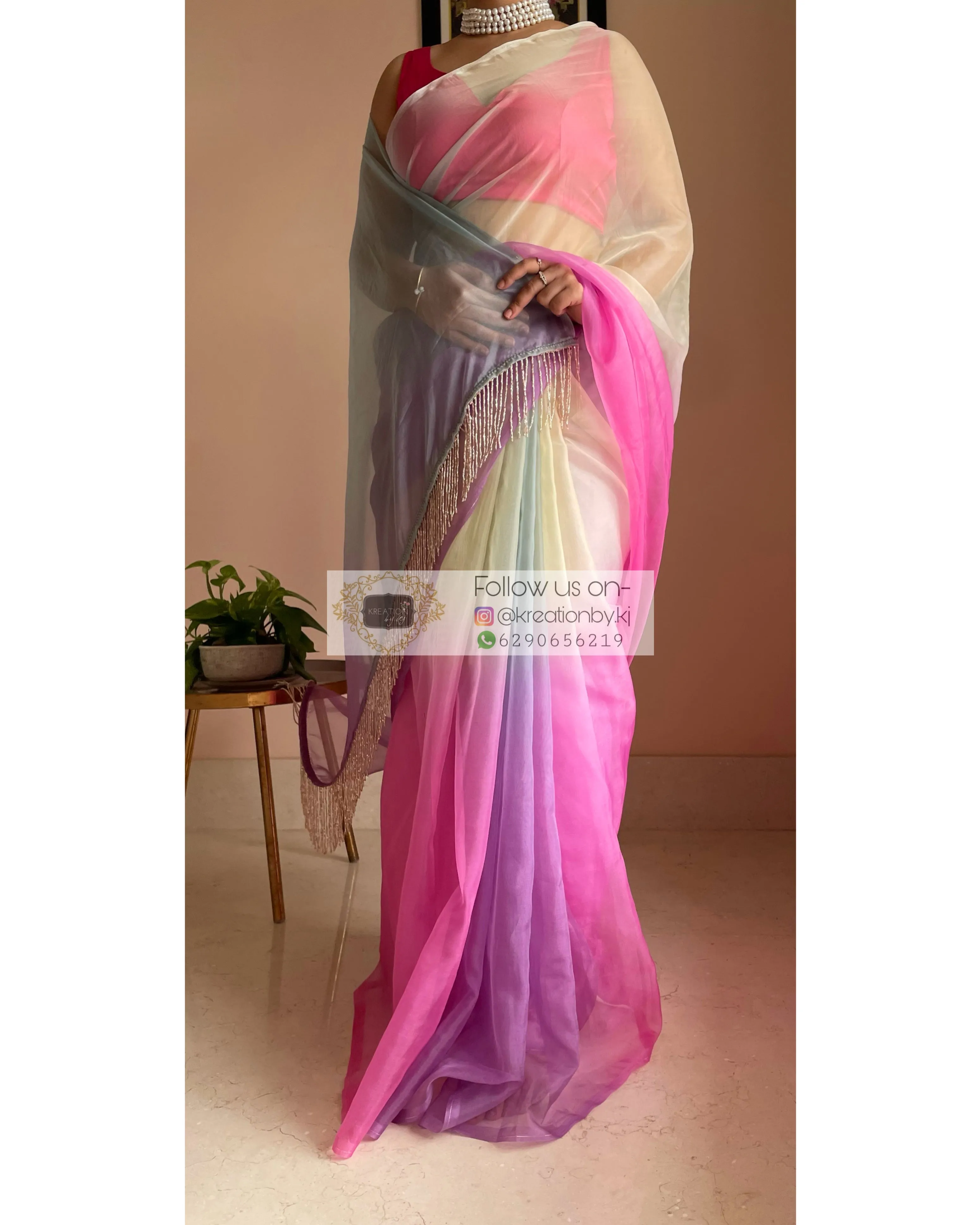 Marshmallow Martini Ombré Saree