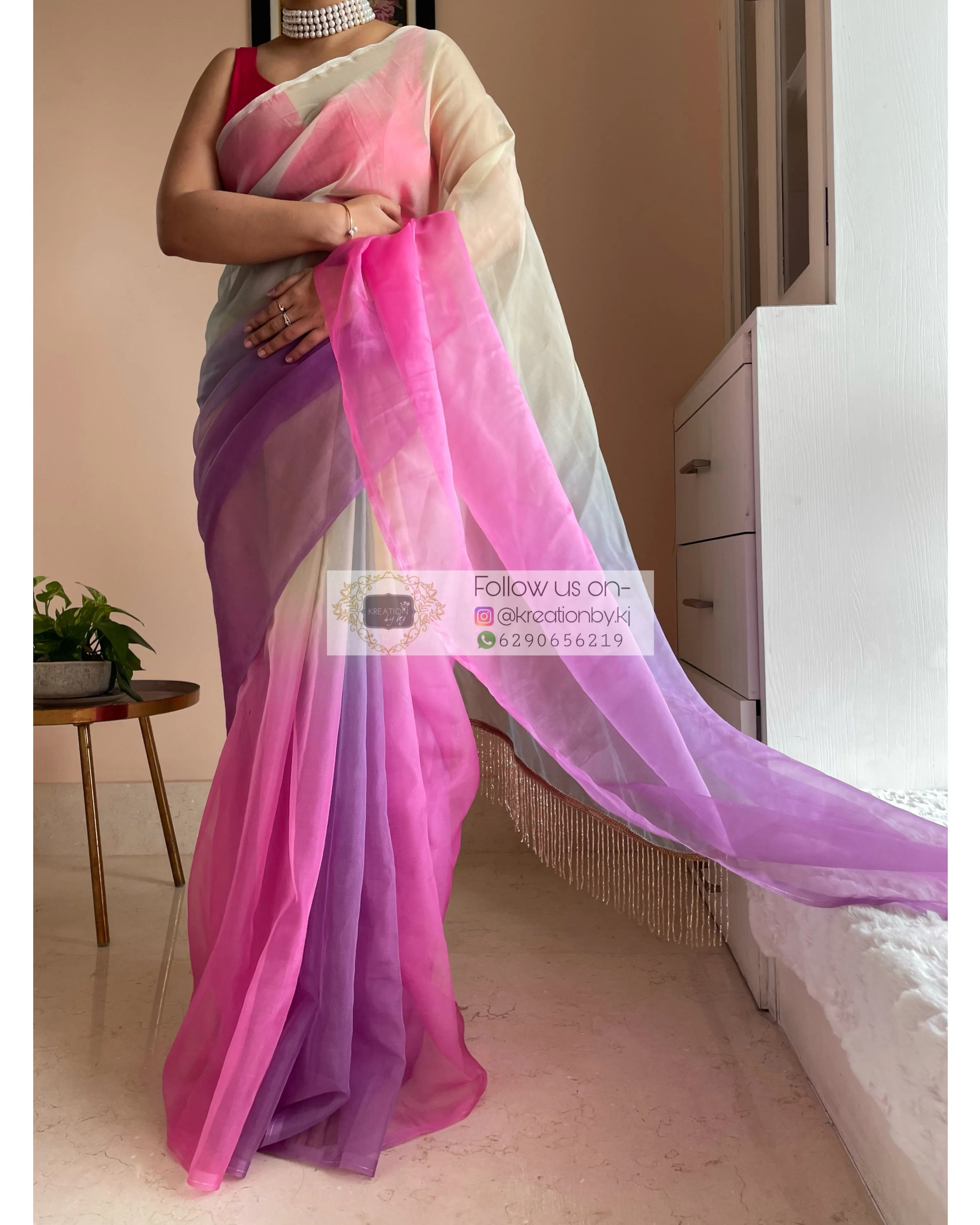 Marshmallow Martini Ombré Saree