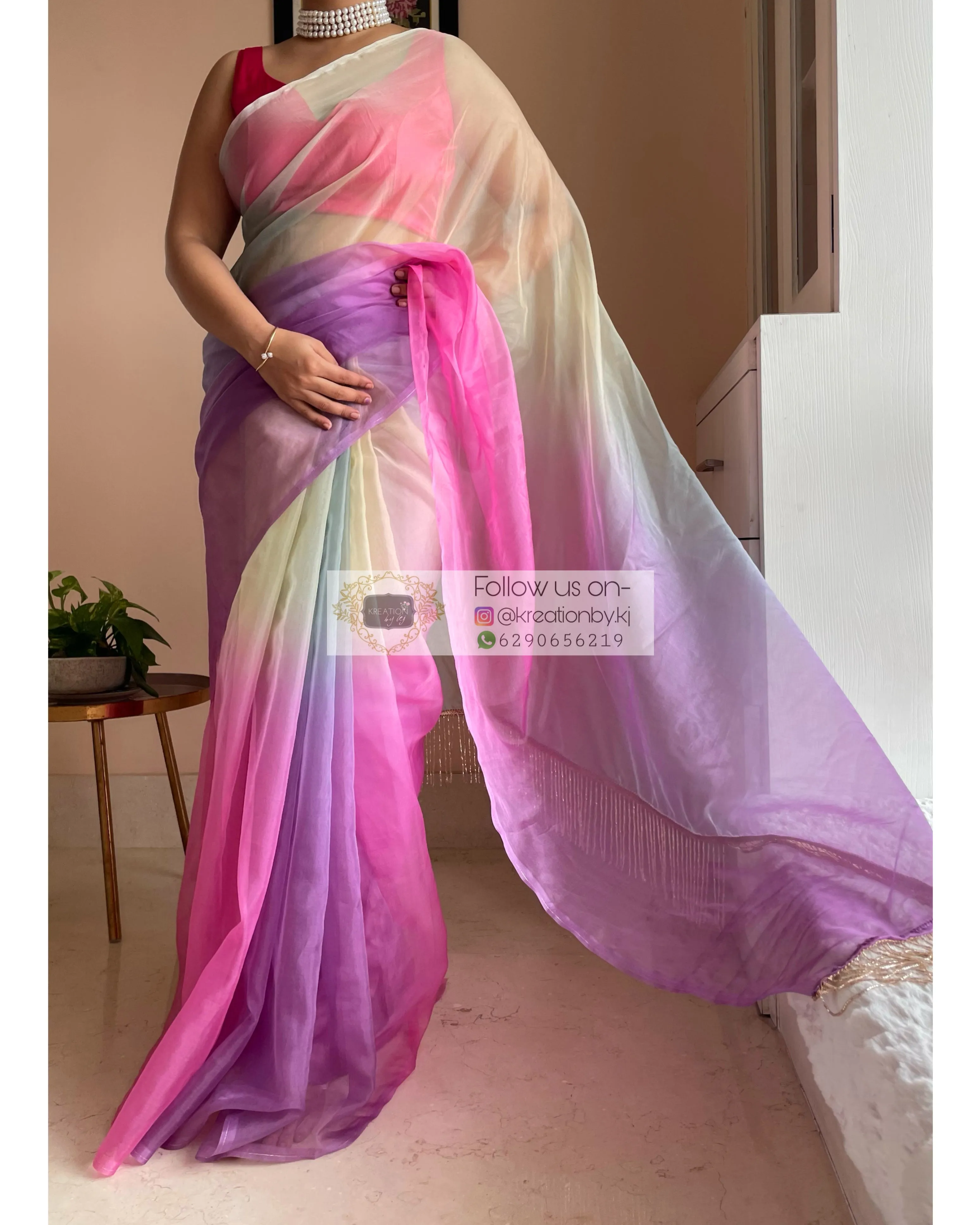 Marshmallow Martini Ombré Saree