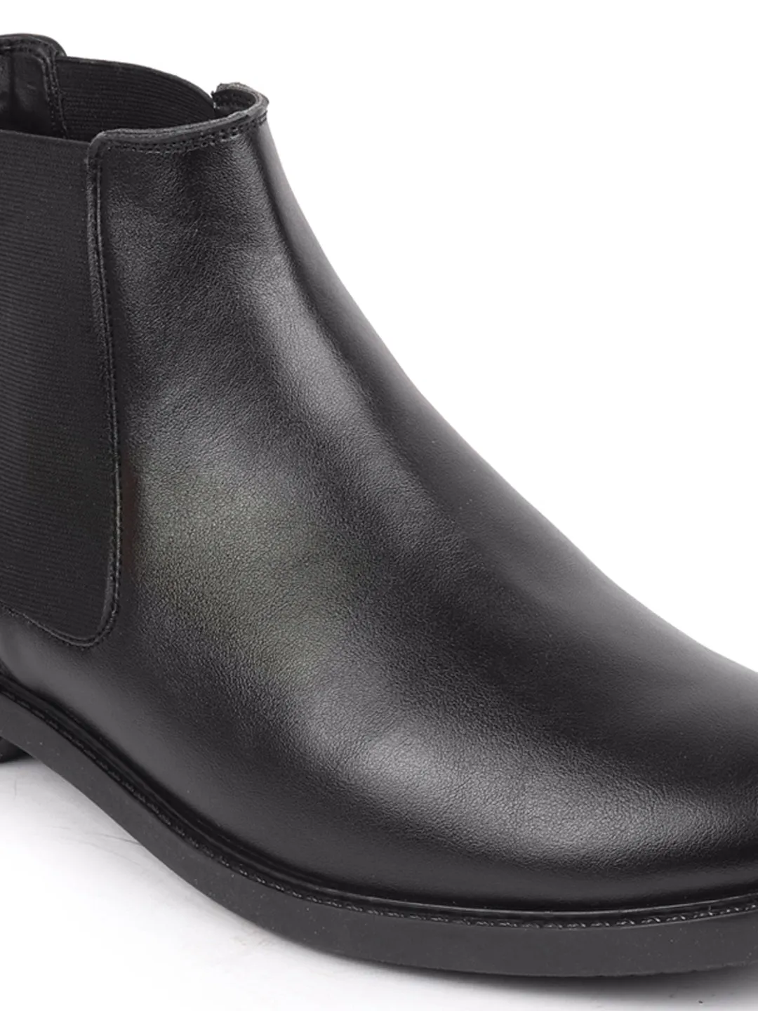 Men Black High Ankle Slip On Outdoor Fashion Winter Chelsea Boots