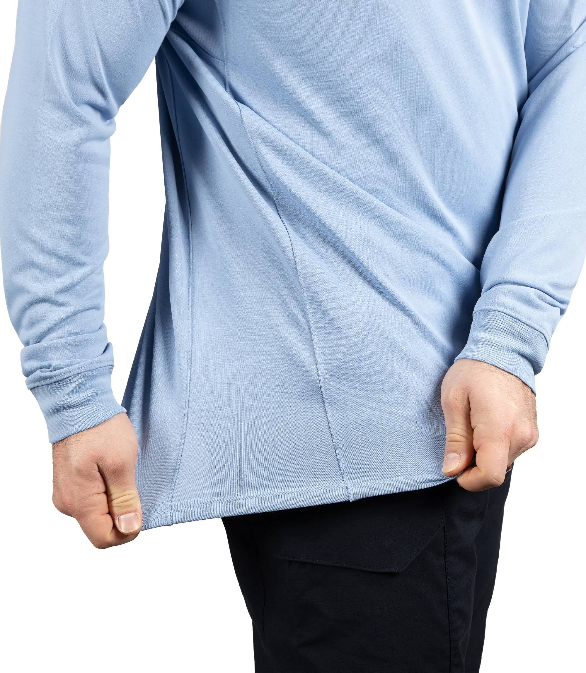 Men's Performance Long Sleeve Polo - Medium Blue