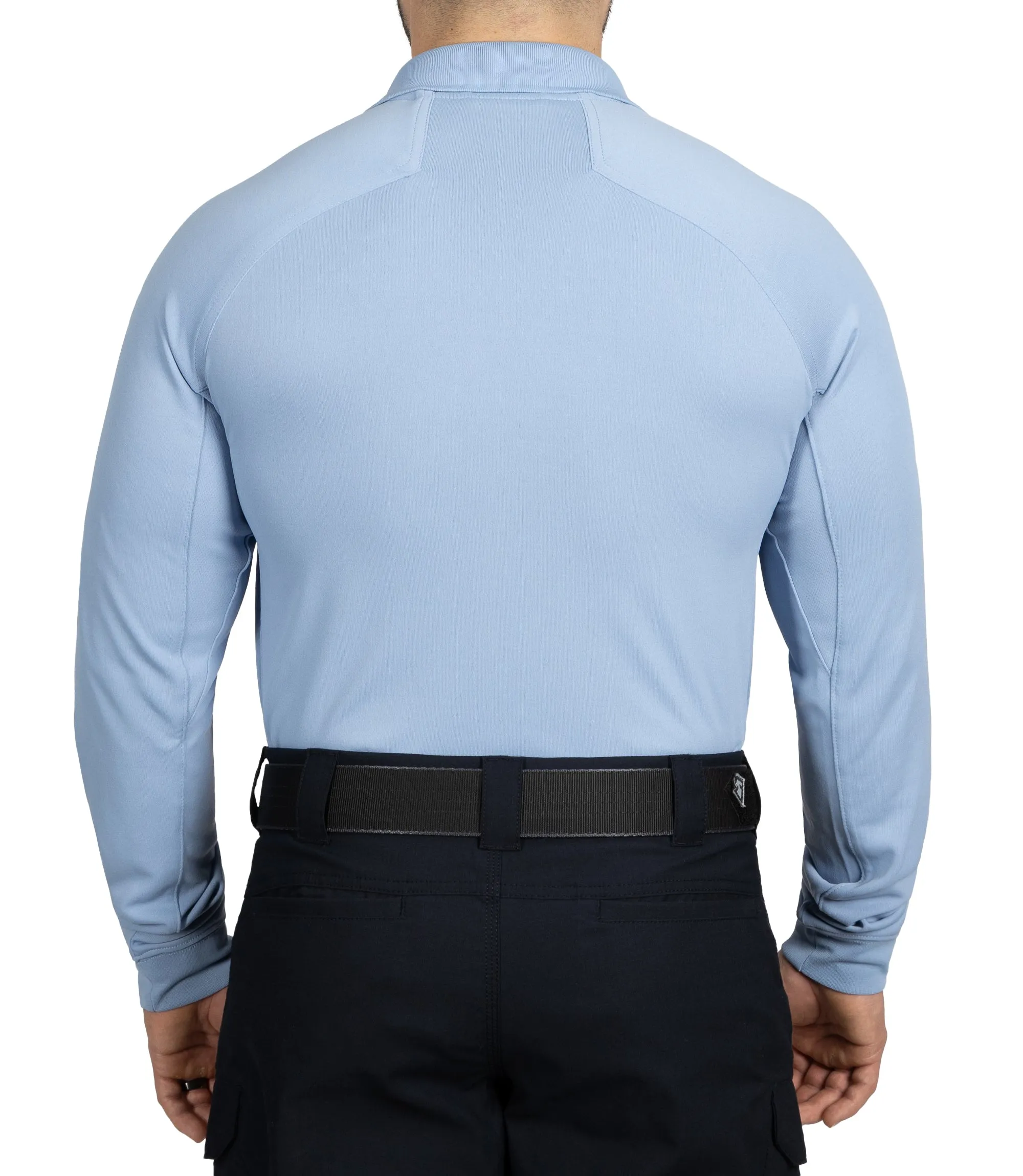 Men's Performance Long Sleeve Polo - Medium Blue