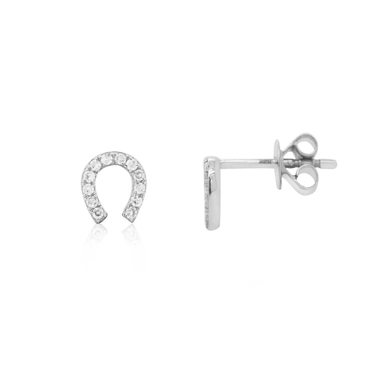 Mini Diamond Horseshoe Stud Earrings