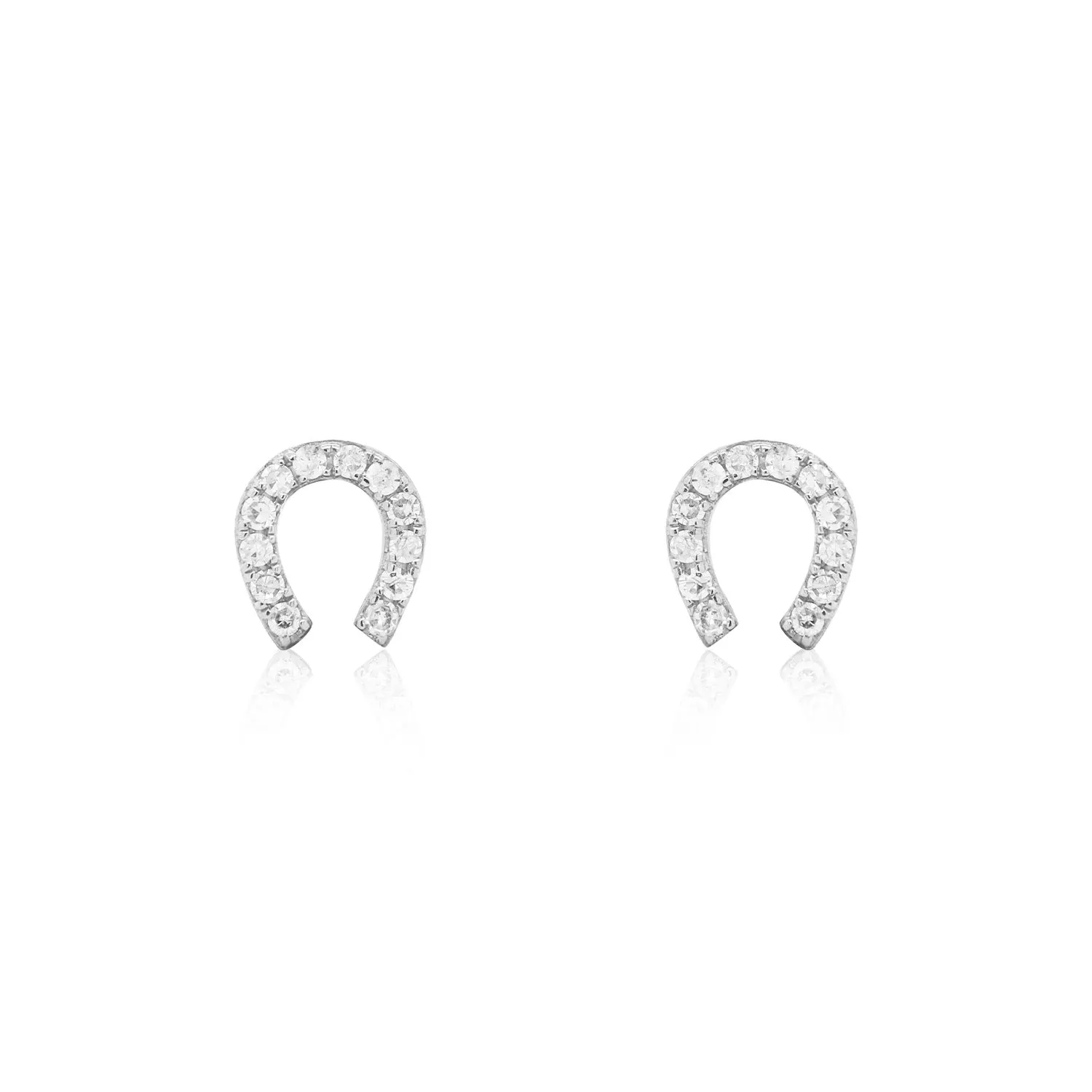 Mini Diamond Horseshoe Stud Earrings