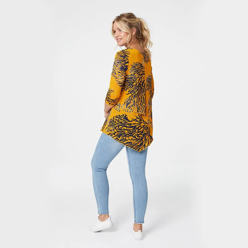 Mustard 3/4 Sleeve Long Top