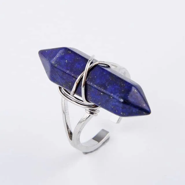 Natural Stone Crystal Ring (Resizeable)