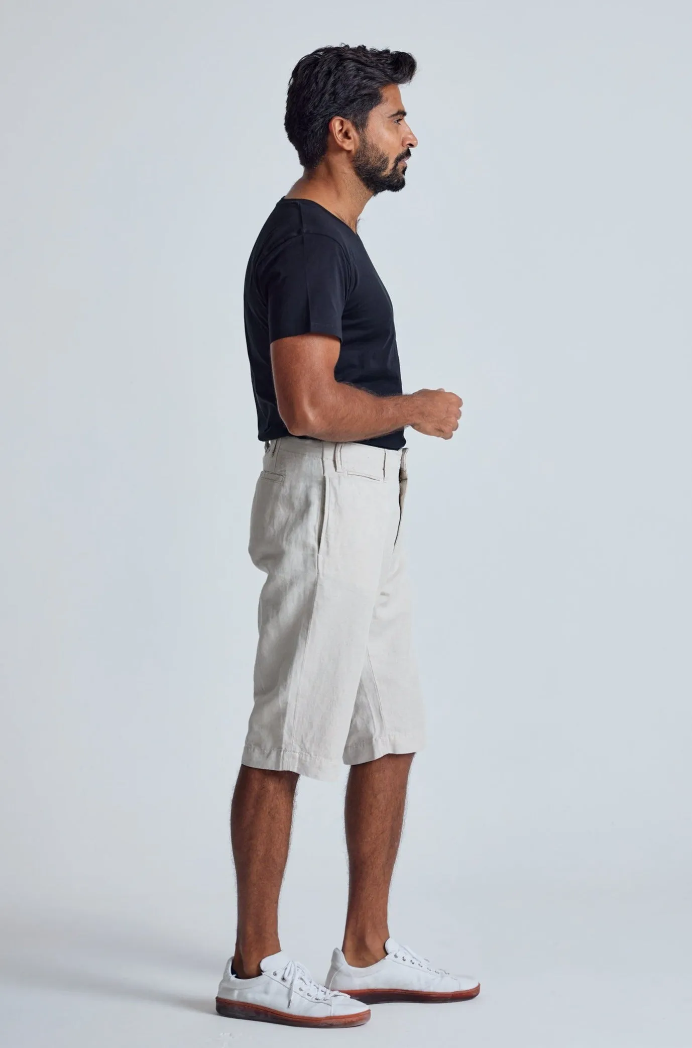 Natural The Bird Regular Fit Shorts - GOTS Certified Organic Cotton and Linen