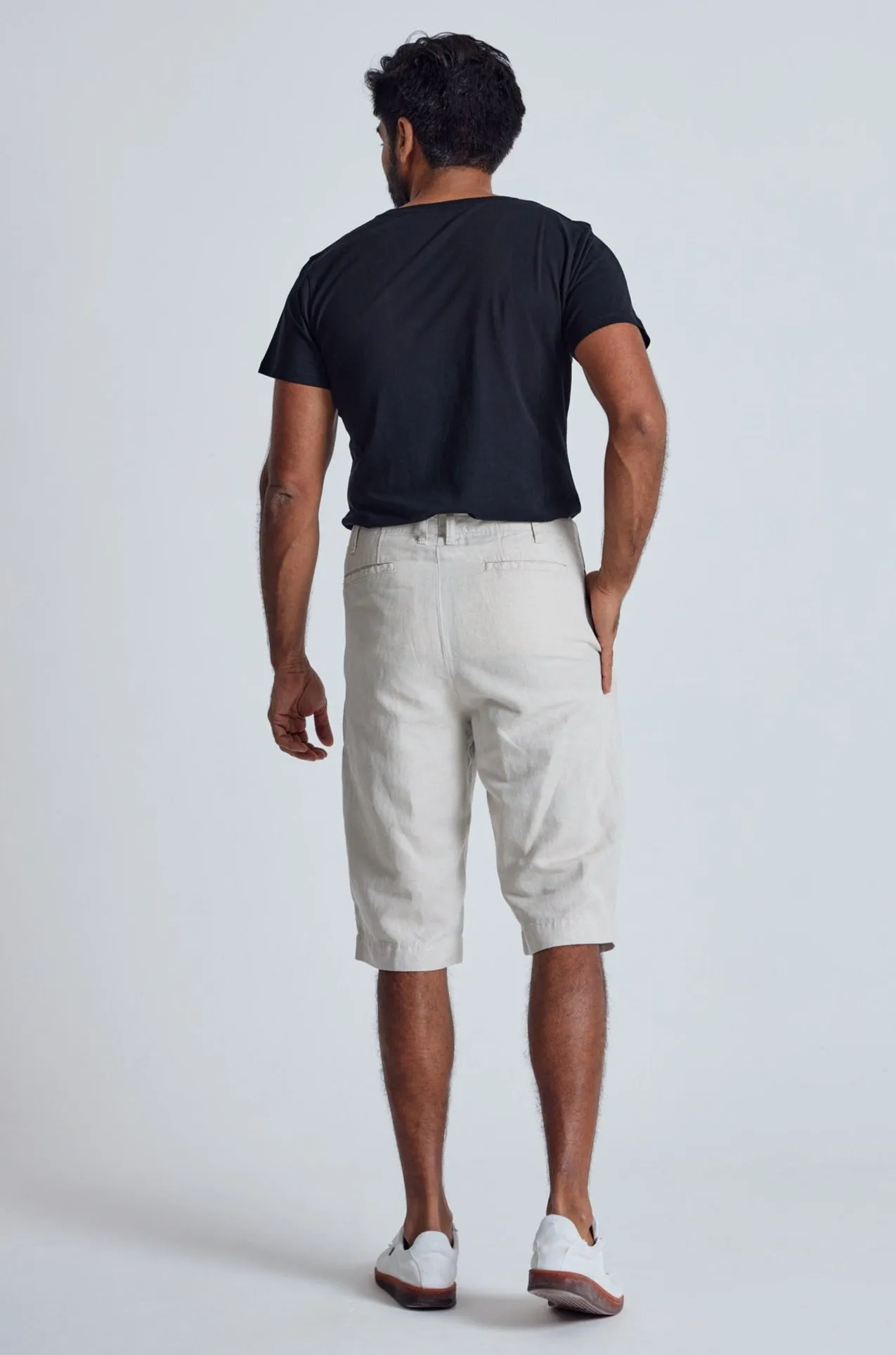 Natural The Bird Regular Fit Shorts - GOTS Certified Organic Cotton and Linen