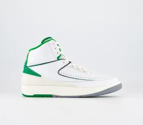 Nike Air Jordan 2 Trainers White Lucky Green Light Grey