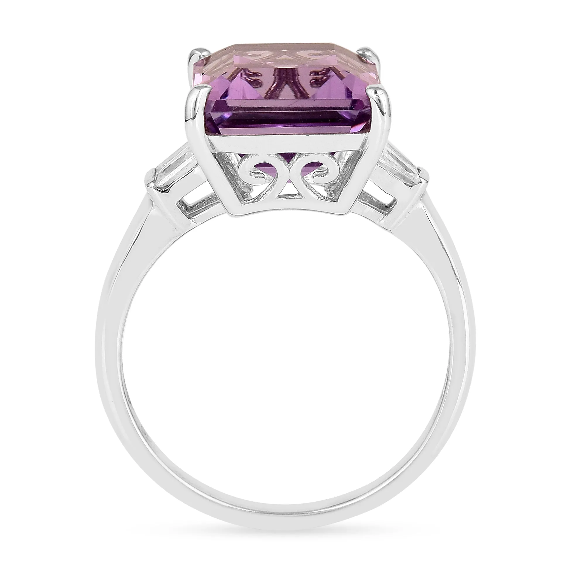 Octagon Purple Amethyst Ring