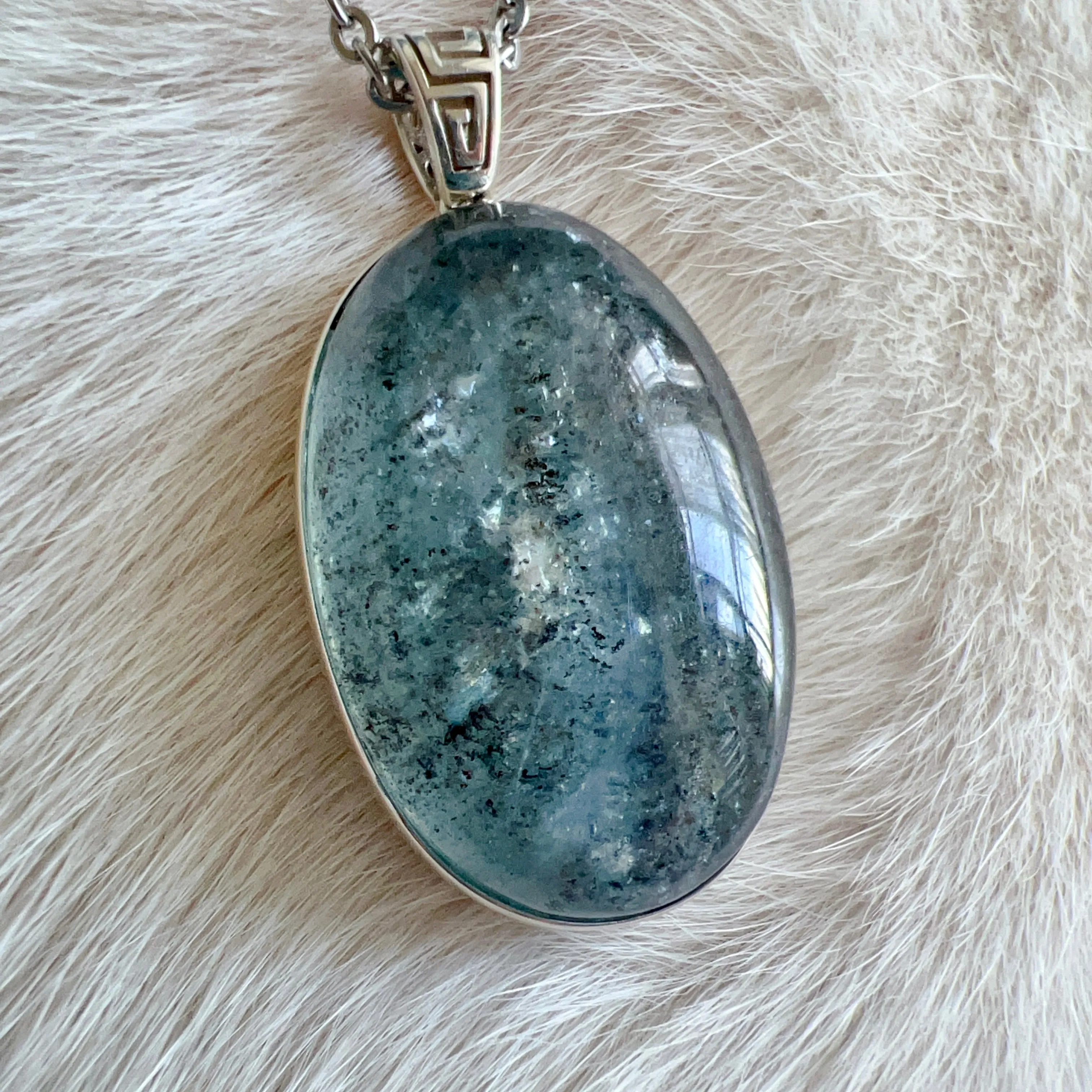 One & Only Collectible Grade Natural Spakling Mica Aquamarine Pendant Necklace | Reiki Healing Stone Throat Chakra