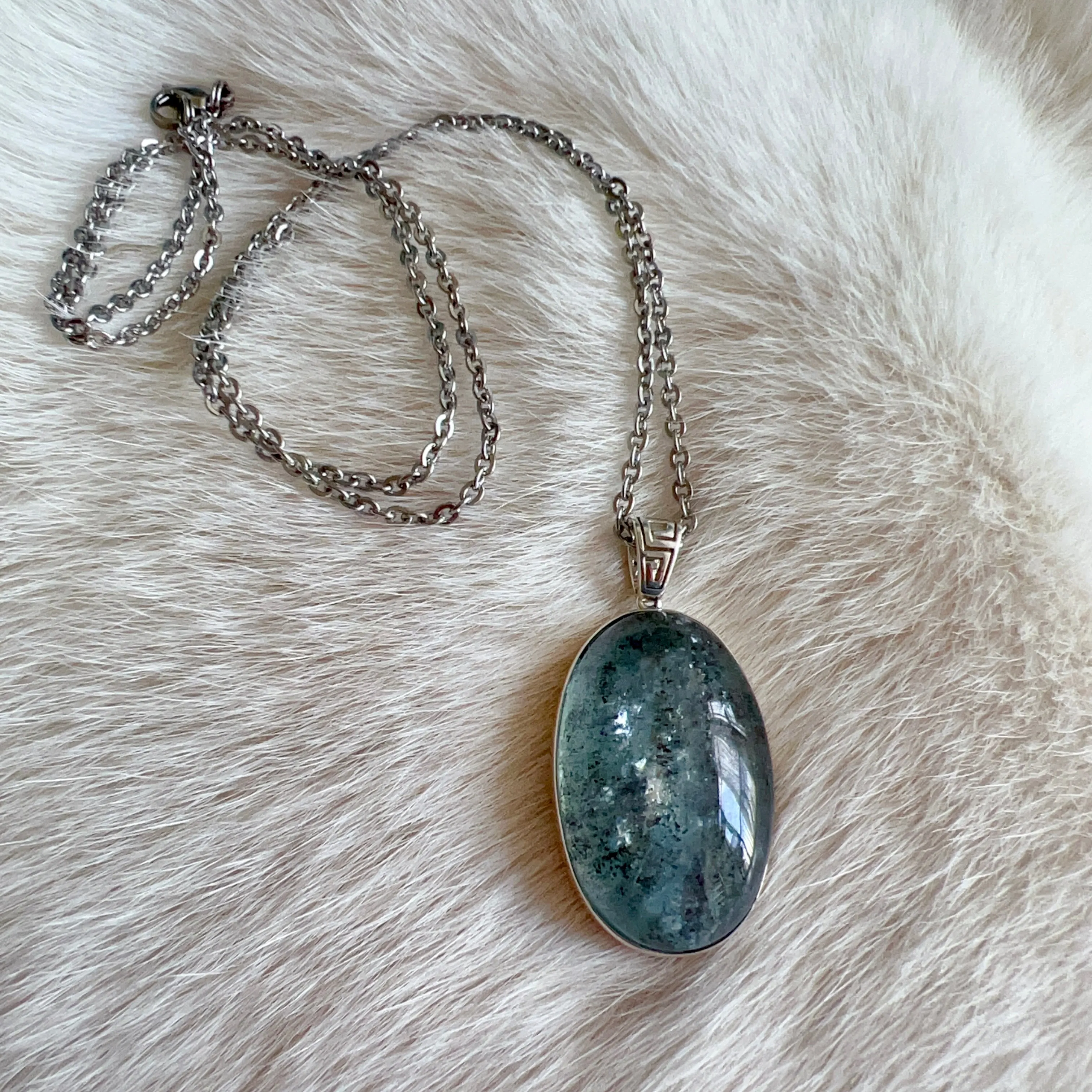 One & Only Collectible Grade Natural Spakling Mica Aquamarine Pendant Necklace | Reiki Healing Stone Throat Chakra