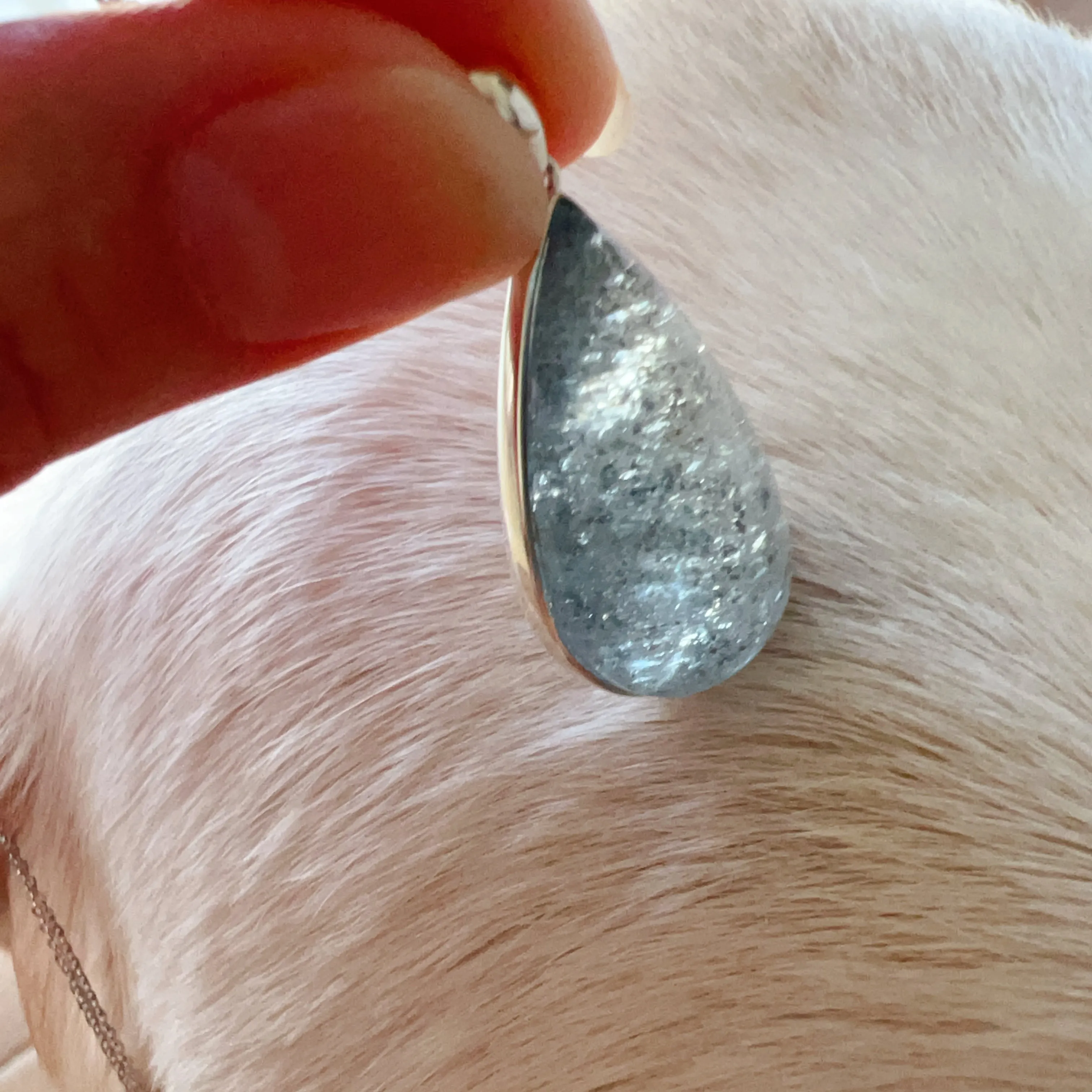 One & Only Collectible Grade Natural Spakling Mica Aquamarine Teardrop Pendant Necklace | Reiki Healing Stone Throat Chakra