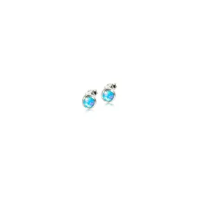 Opal Circle Stud Earrings