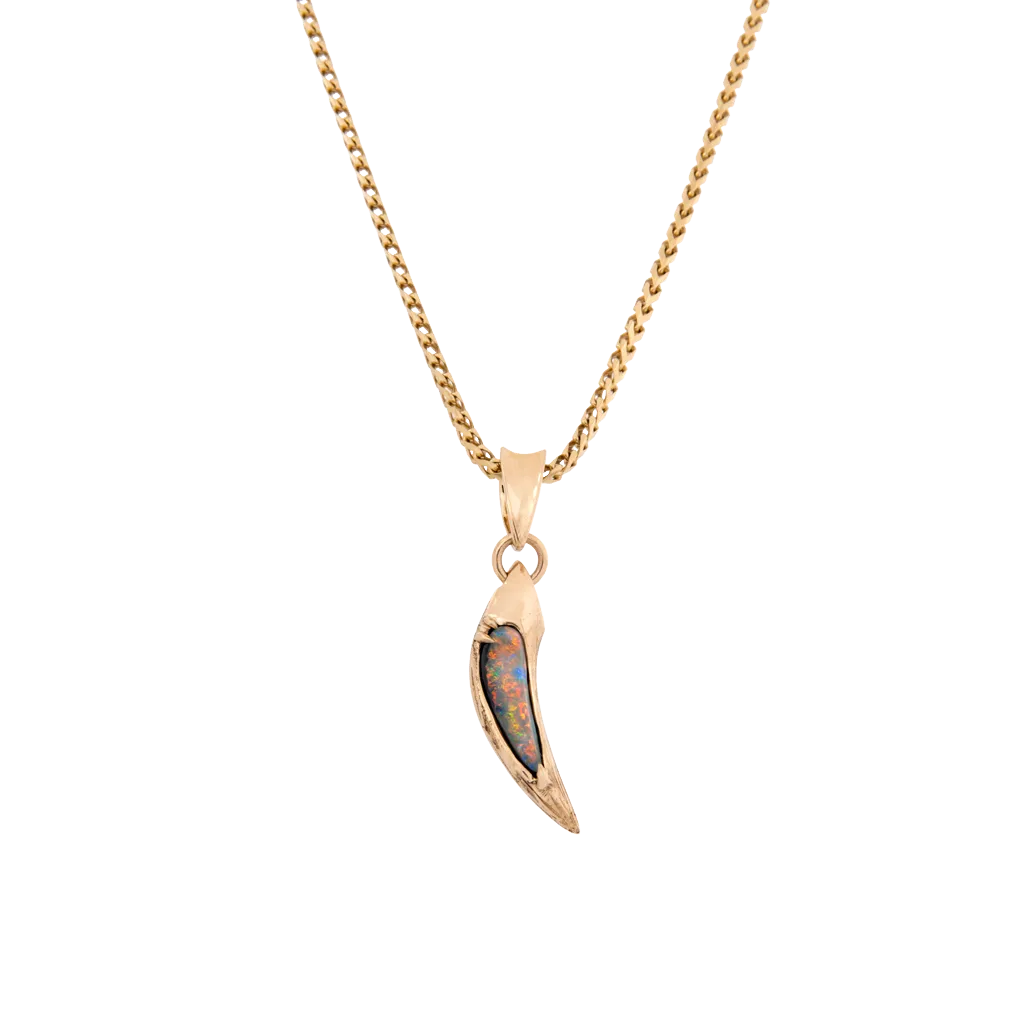 Opal Saber Tooth Tiger Claw Pendant