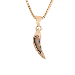 Opal Saber Tooth Tiger Claw Pendant