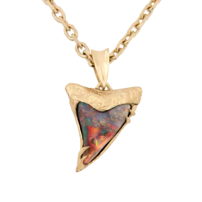 Opal Shark Tooth Pendant