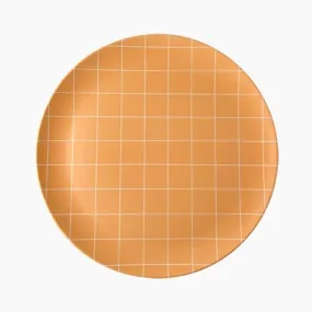 Orange Grid Dinner Plate - Set of 4