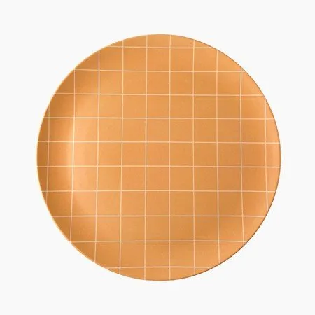 Orange Grid Dinner Plate - Set of 4