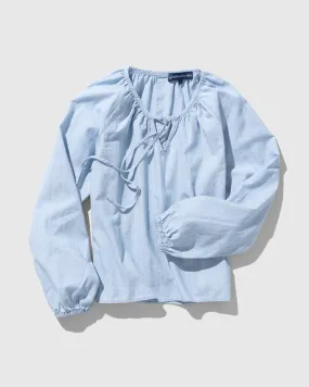 Organic Chambray Peasant Blouse