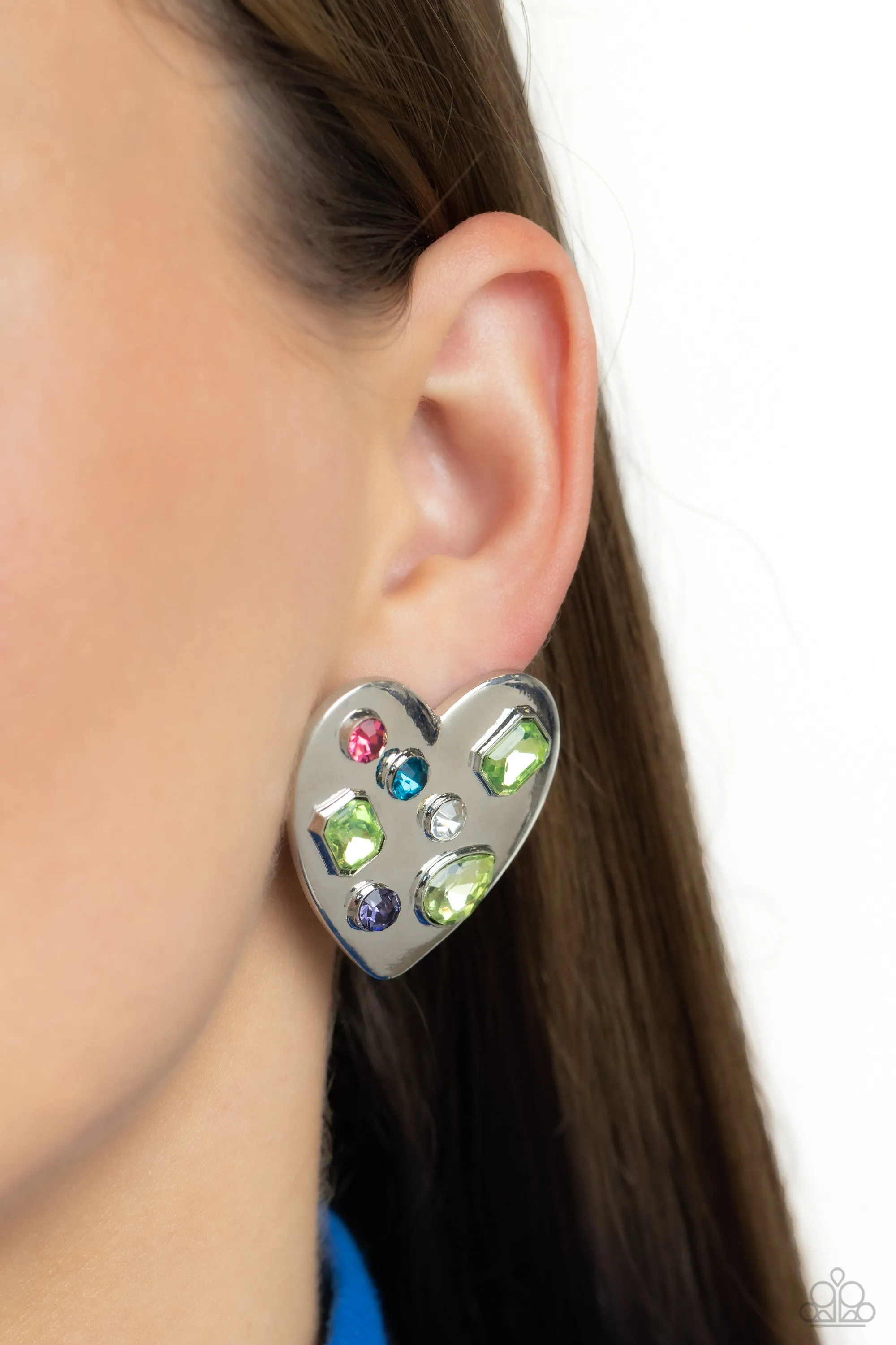 Paparazzi Relationship Ready Green Post Earrings