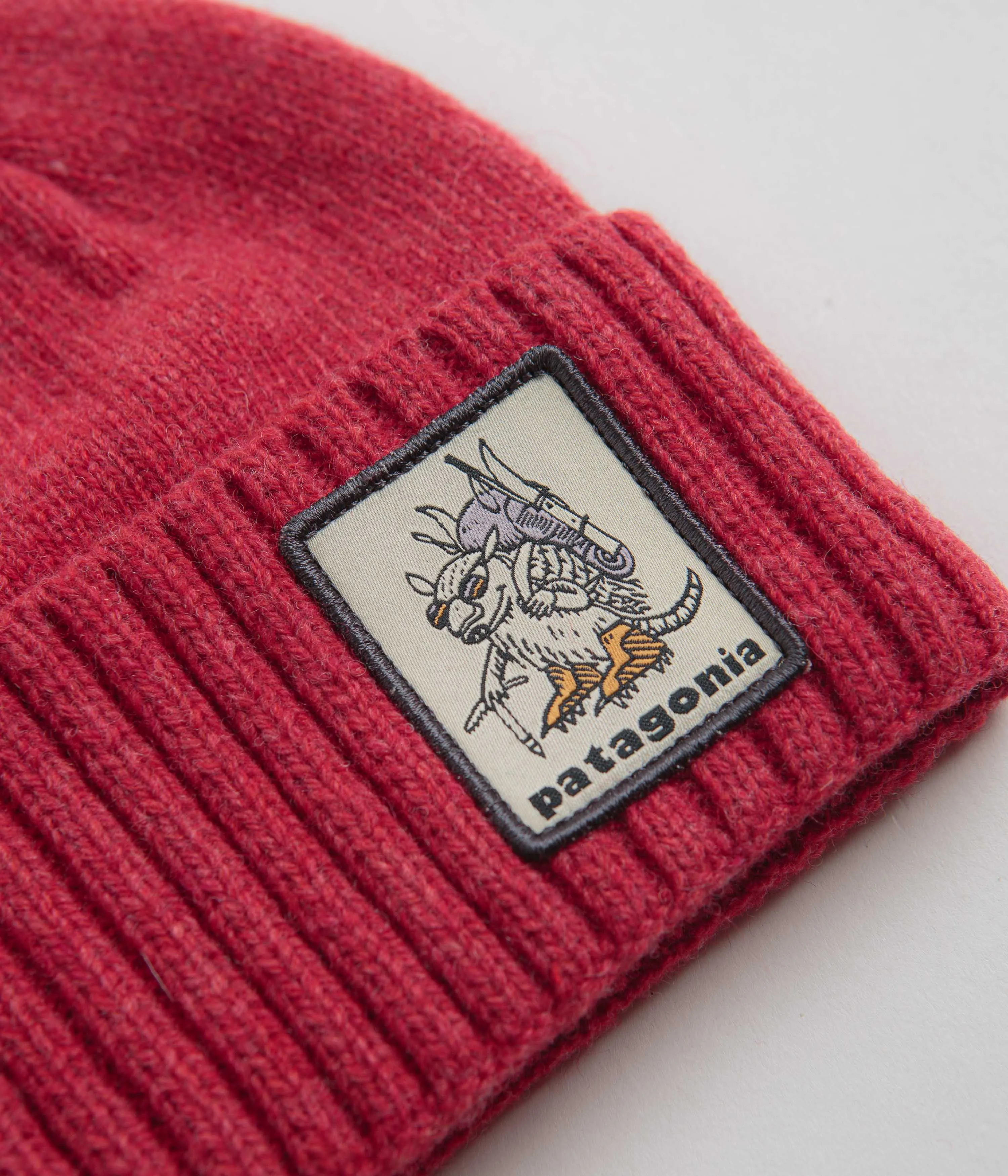 Patagonia Brodeo Beanie - Fun Hogs Armadillo: Touring Red