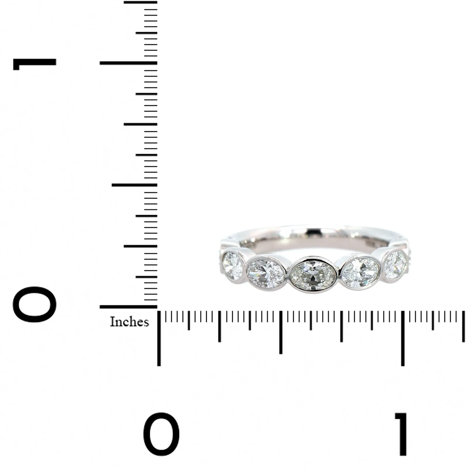 Platinum Bezel Set Oval Diamond Band