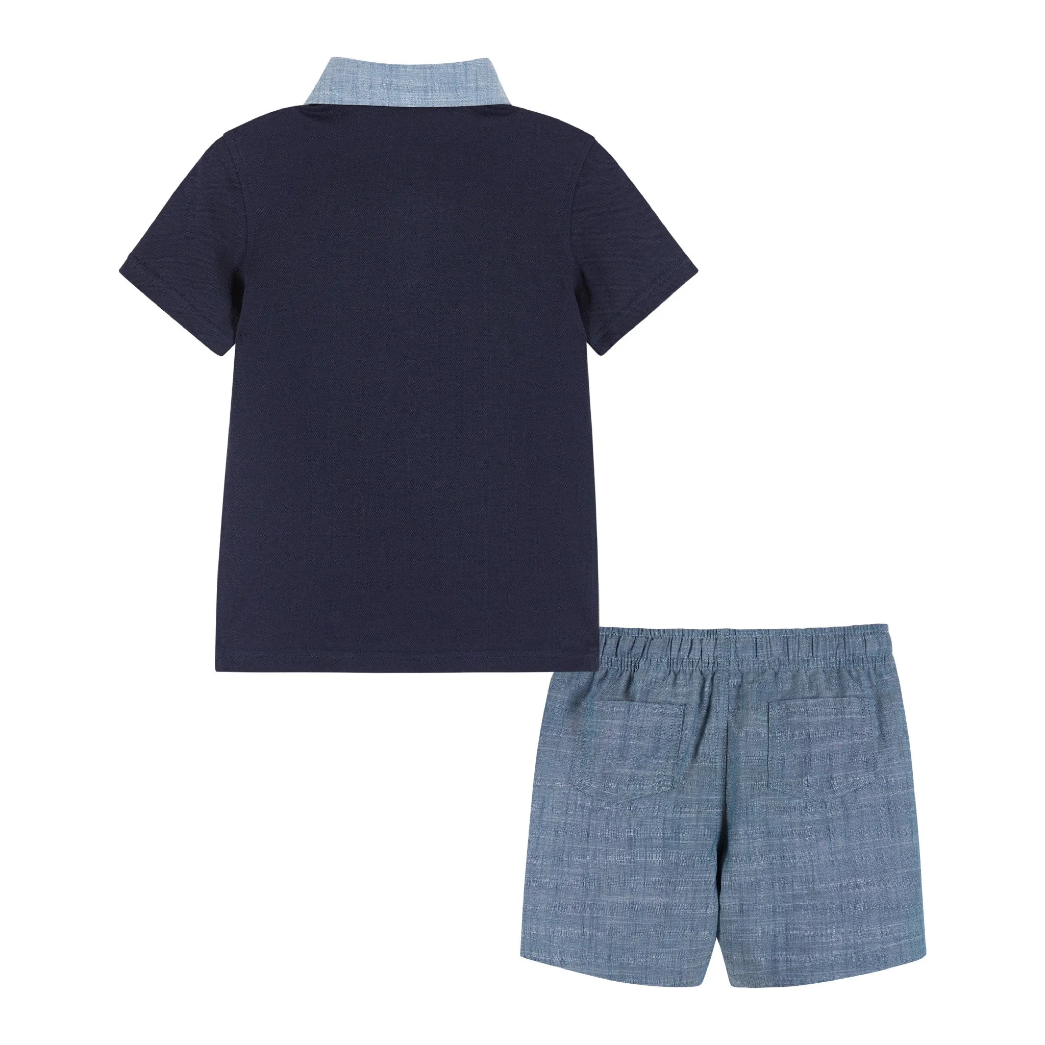 Polo & Short Set | Navy Chambray