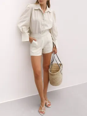 Portofino Shorts With Pearls | Ivory