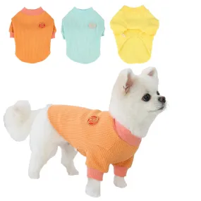 R logo Dogs Clothes Waffle patterned Casual Cute Comfortable Clothing Korean Designers Apparel Outfits Bright Colours Pets