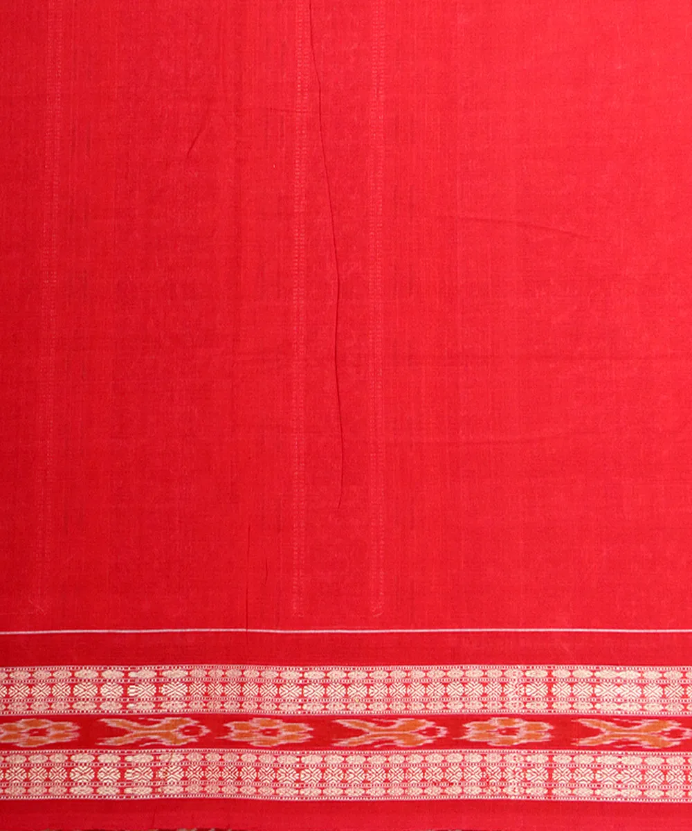 Red green cotton handloom sambalpuri saree