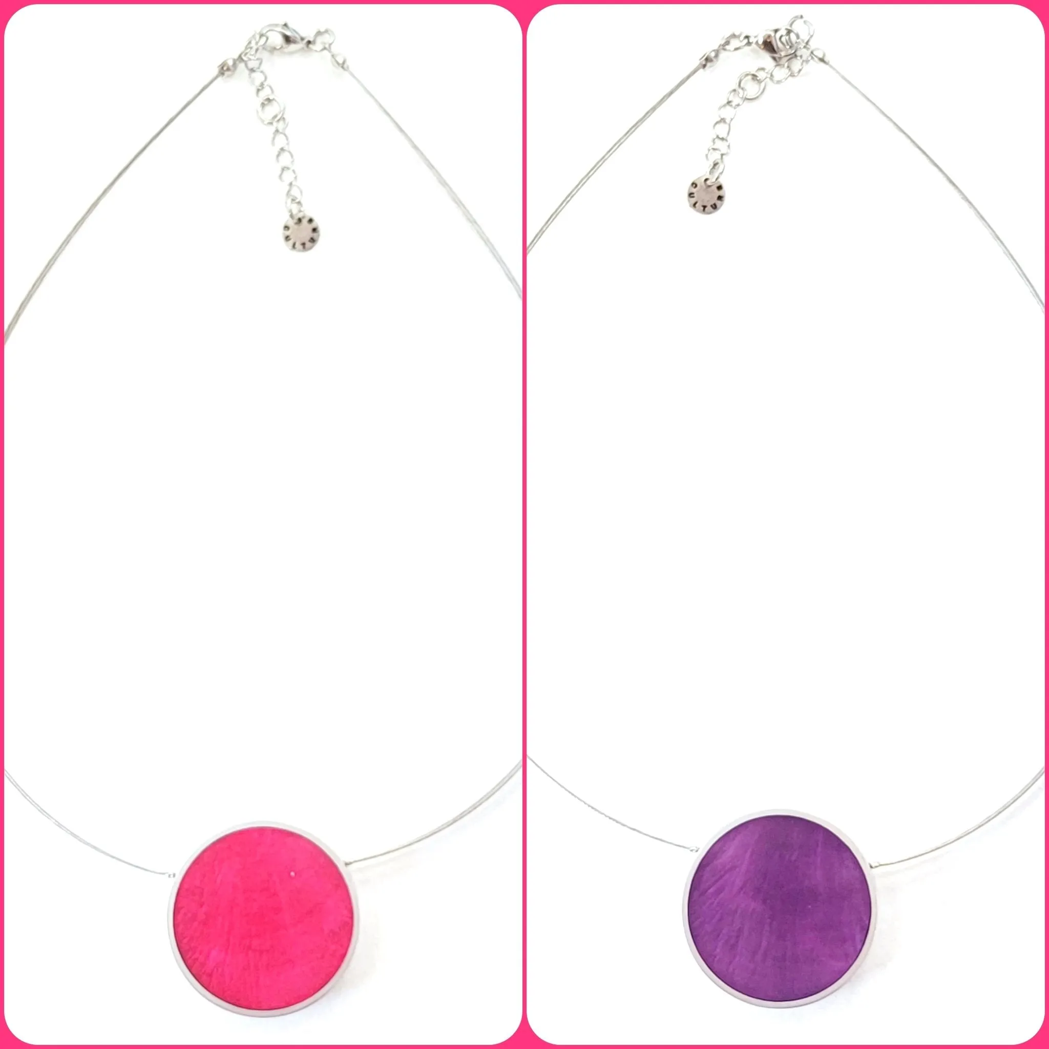 Reversible Round Pendant Necklace