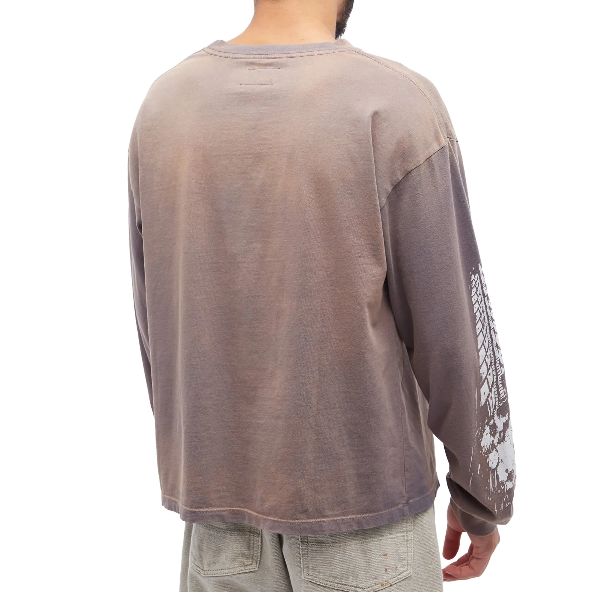 Rhude Dakar 91 Print Long-Sleeve T Shirt Vintage Grey