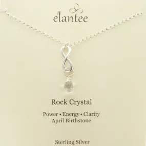 Rock Crystal April Birthstone Infinity Necklace