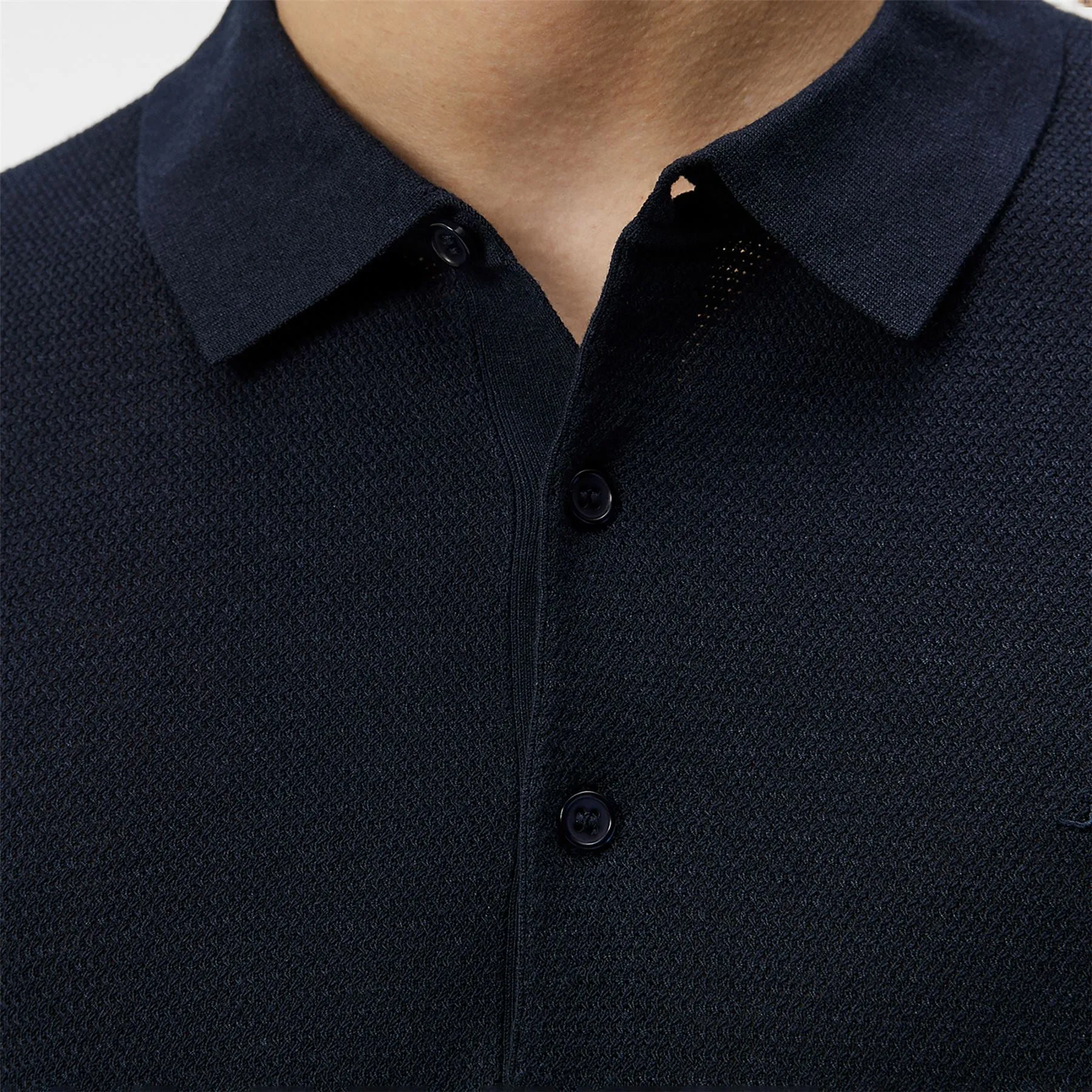 Rowan Slim Fit LS Knitted Polo JL Navy - SS24