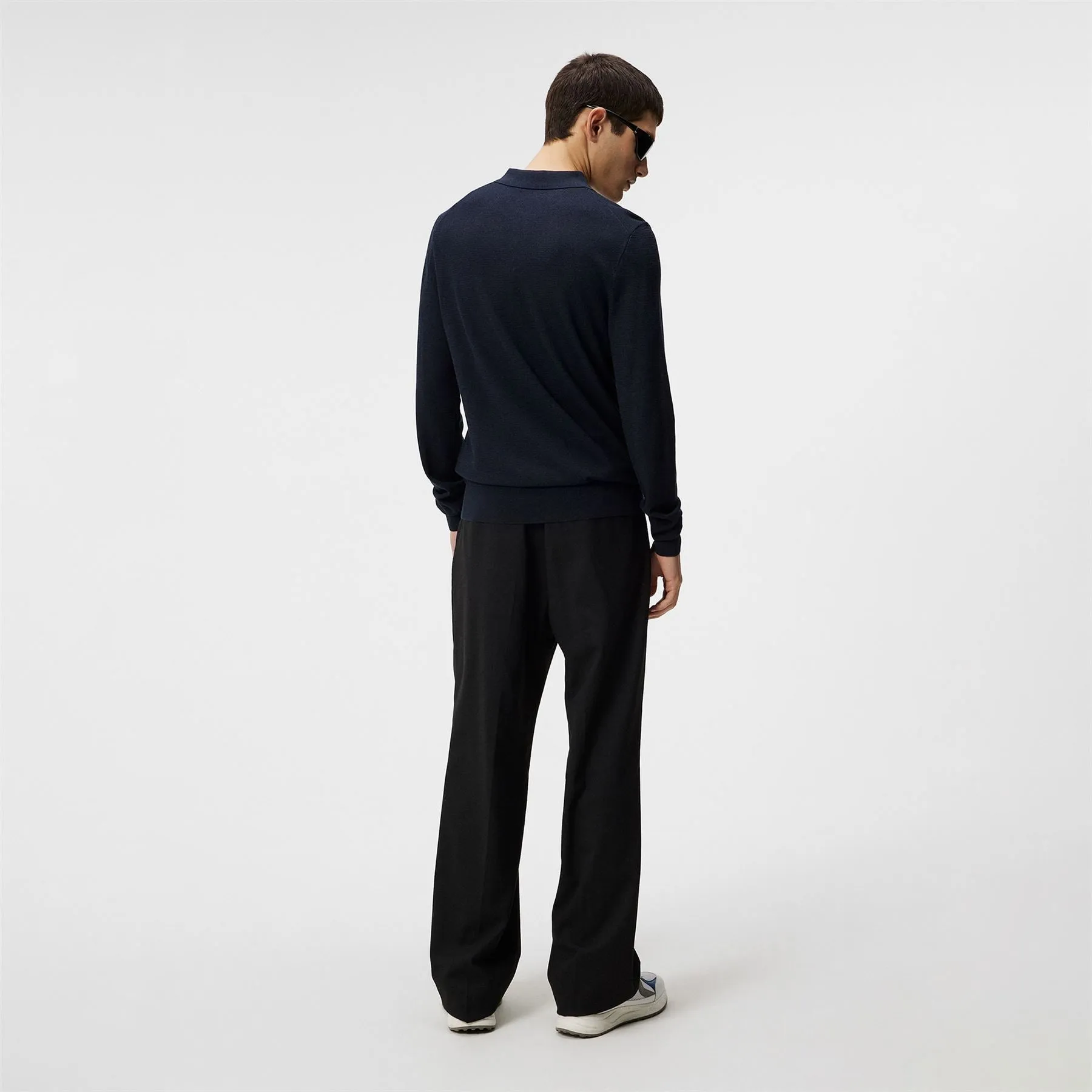 Rowan Slim Fit LS Knitted Polo JL Navy - SS24